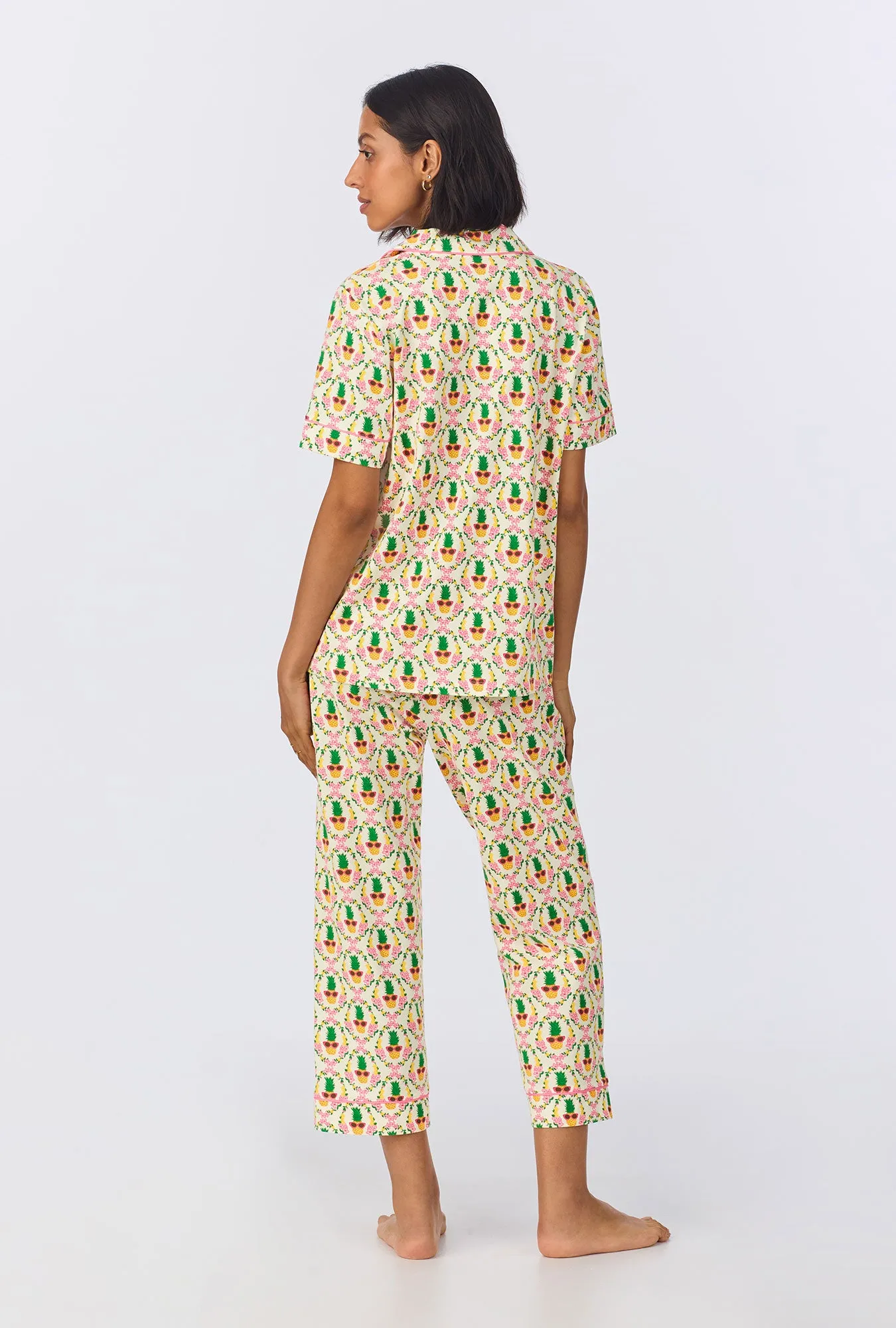 Pinacoolada Short Sleeve Classic Stretch Jersey Cropped PJ Set sold by BedHead product image thumbnail 5