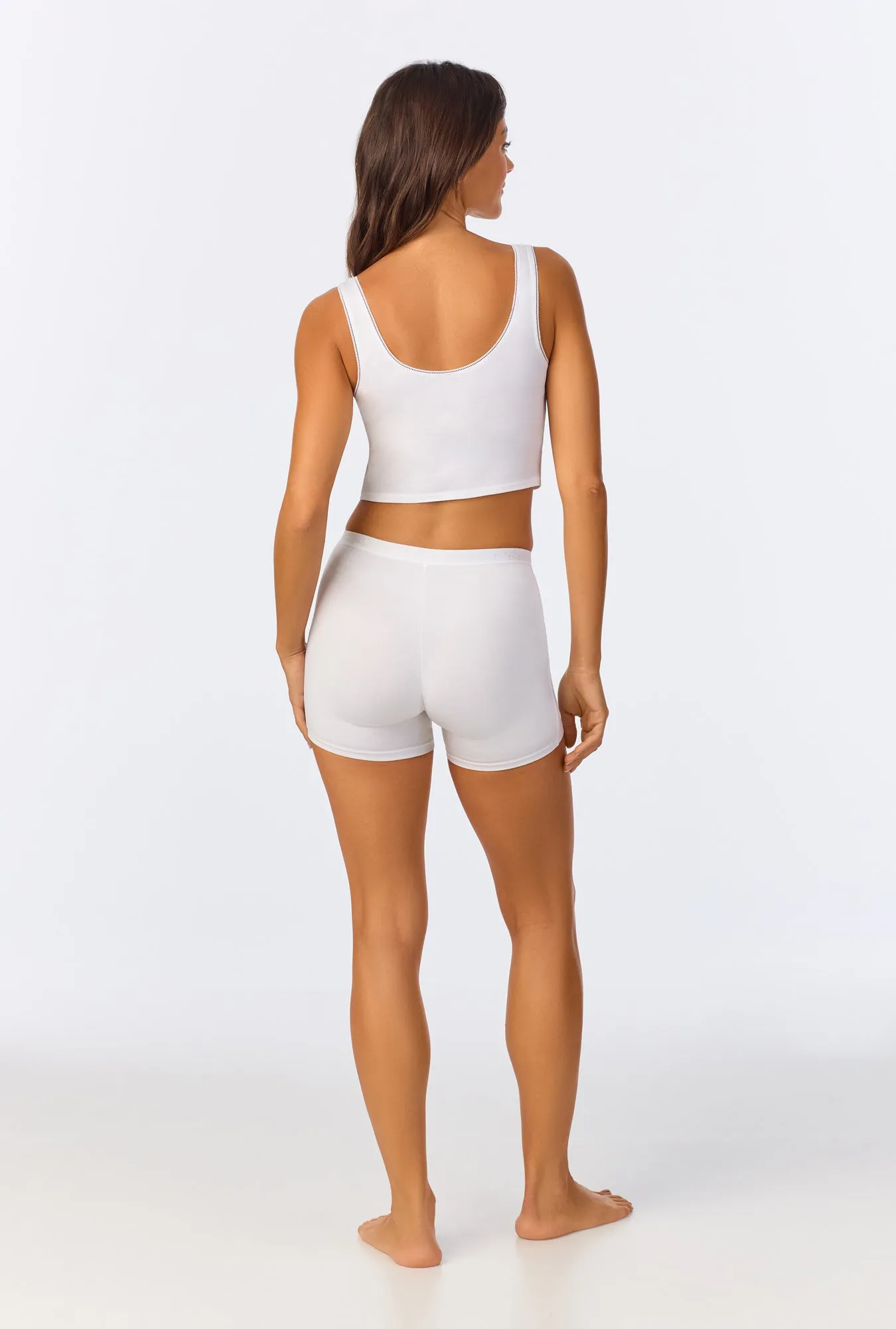 White Stretch Jersey Crop Tank sold by BedHead product image thumbnail 4