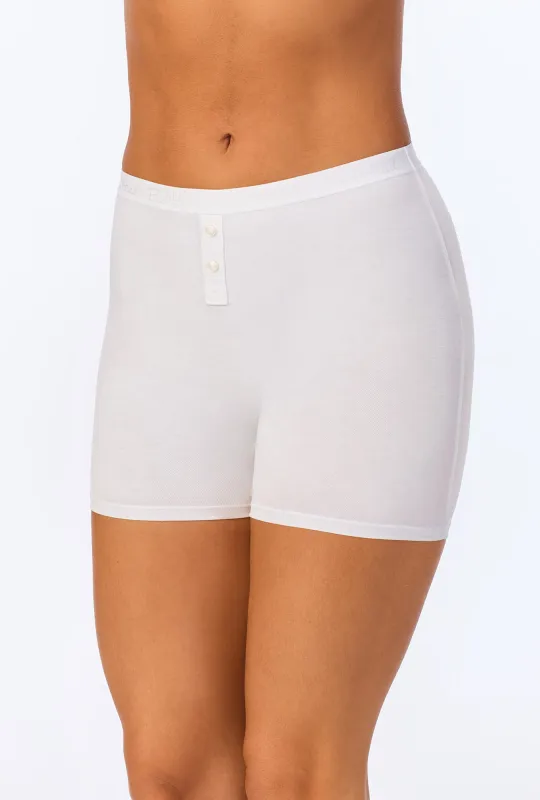 White Stretch Jersey Boxer Short sold by BedHead