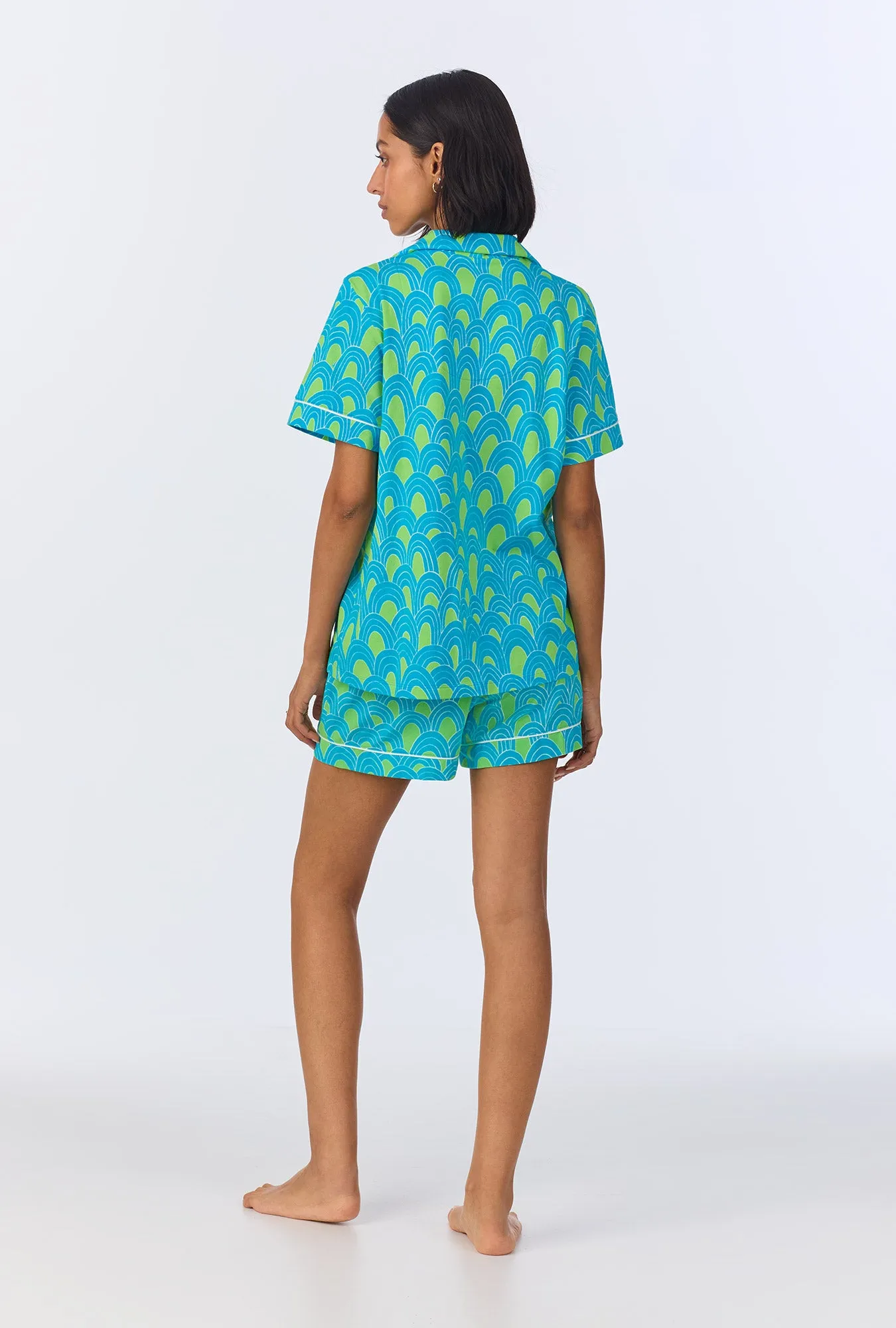 BedHead x Trina Turk Geo Arches Short Sleeve Classic Shorty Stretch Jersey PJ Set sold by BedHead product image thumbnail 3