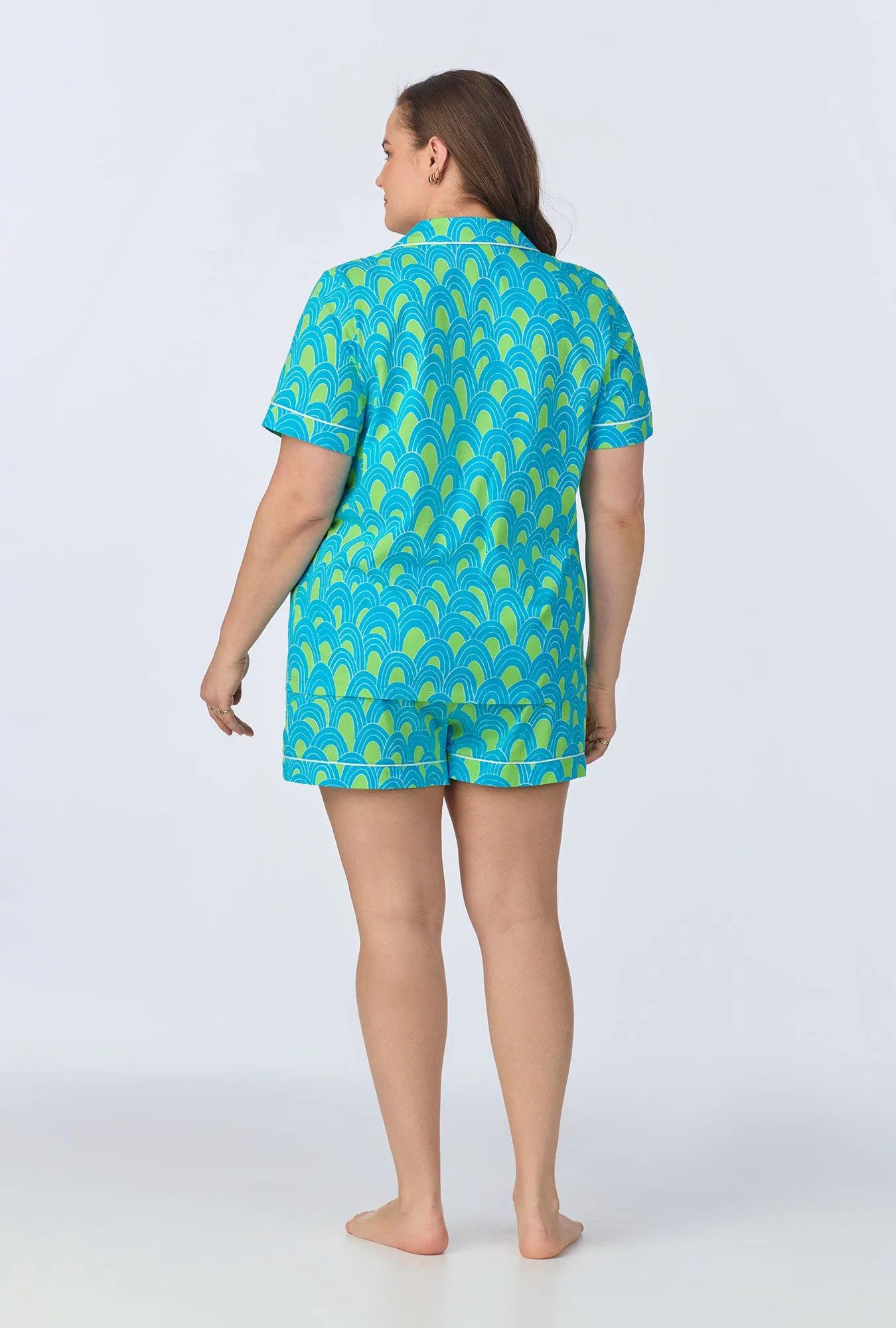 BedHead x Trina Turk Geo Arches Short Sleeve Classic Shorty Stretch Jersey PJ Set sold by BedHead product image thumbnail 5