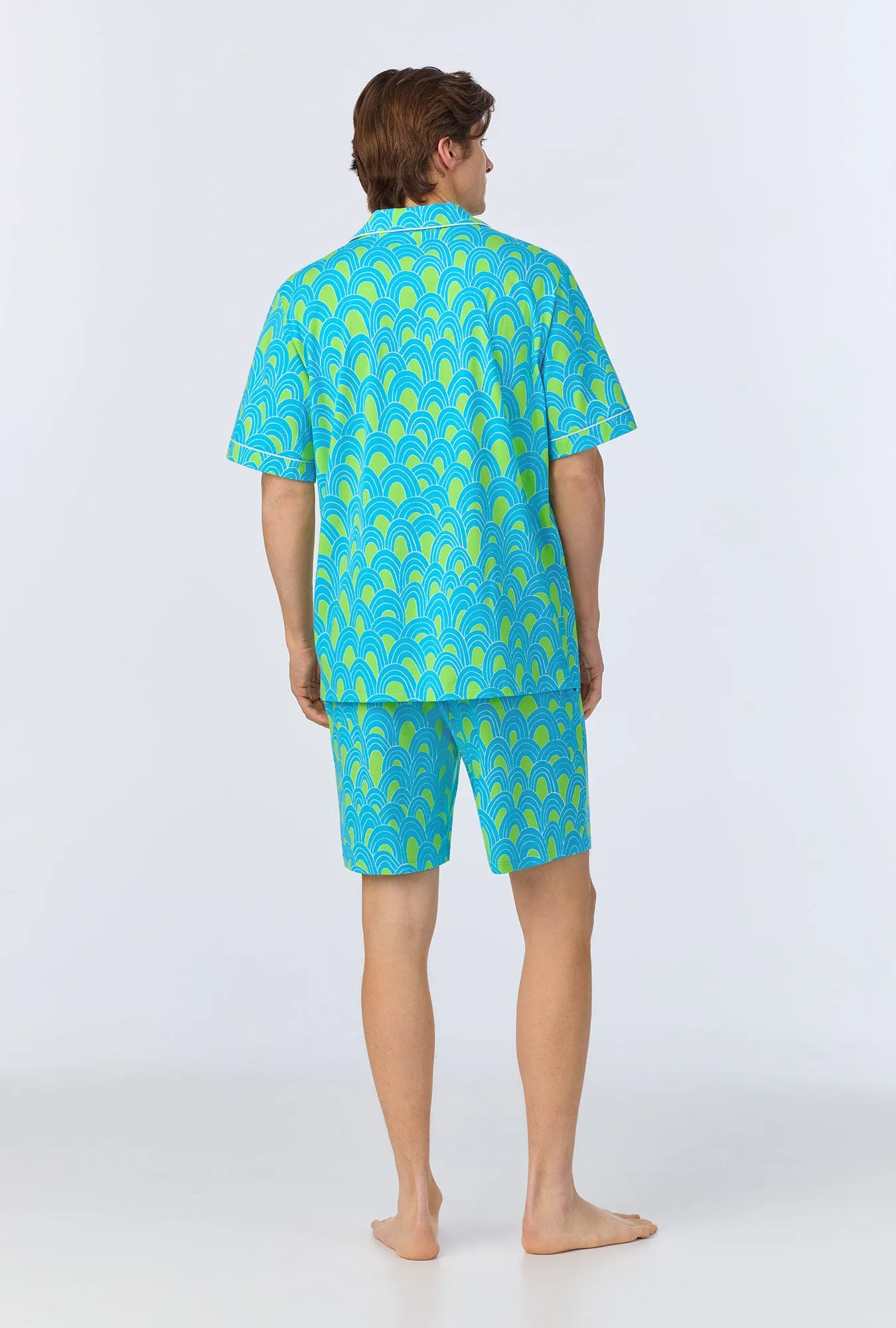 BedHead x Mr. Turk Geo Arches Men's Short Sleeve Notch Stretch Jersey Boxer PJ Set sold by BedHead product image thumbnail 4