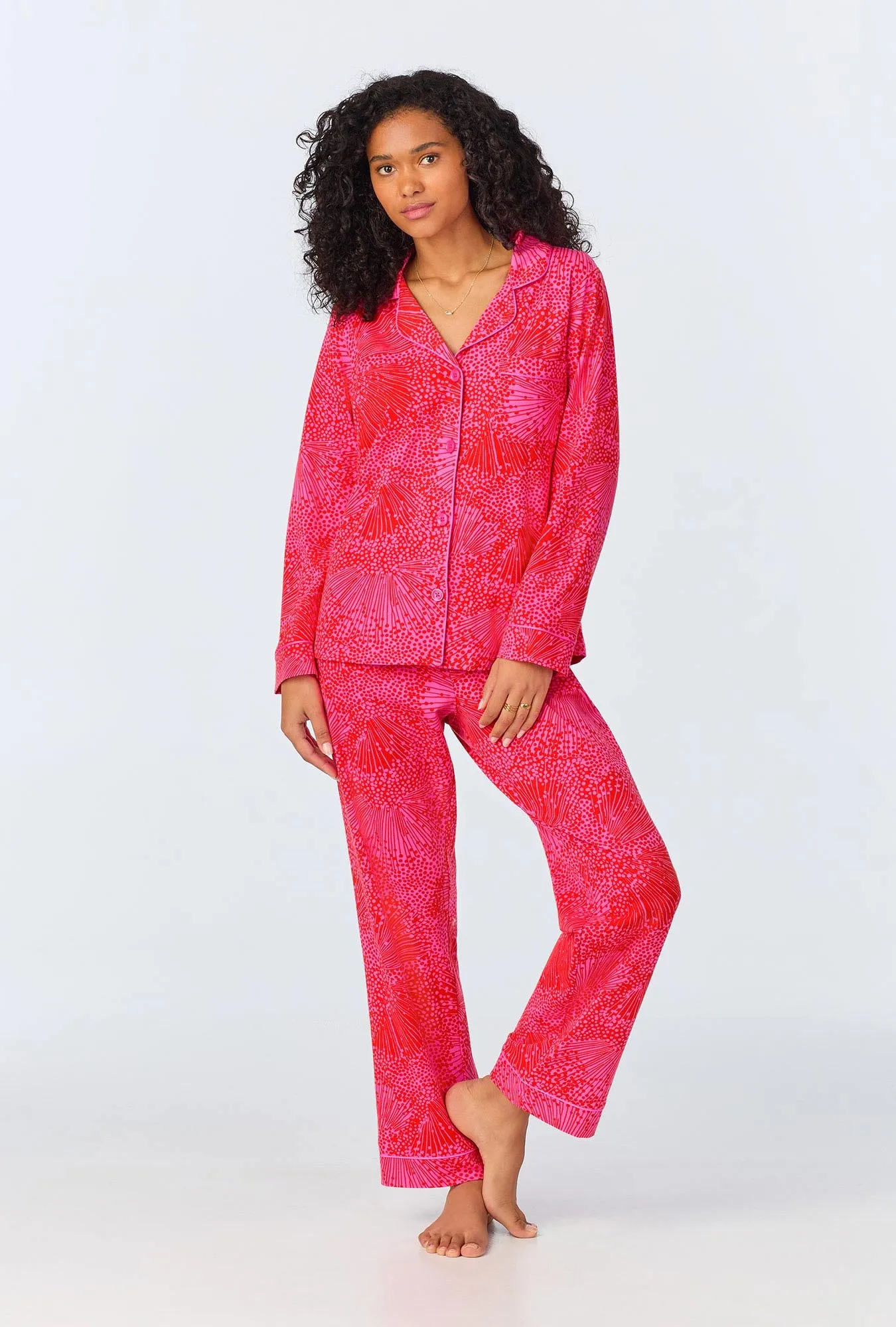 BedHead x Trina Turk Starburst Long Sleeve Classic Stretch Jersey PJ Set sold by BedHead