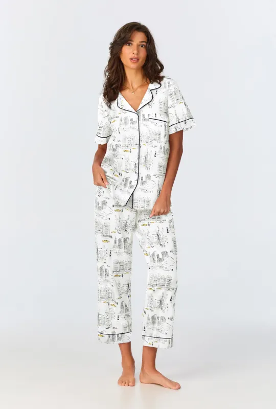 City That Never Sleeps Short Sleeve Classic Stretch Jersey Cropped PJ Set sold by BedHead