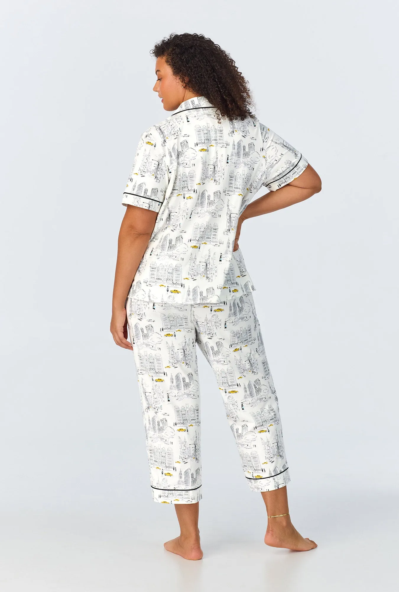 City That Never Sleeps Short Sleeve Classic Stretch Jersey Cropped PJ Set sold by BedHead product image thumbnail 5
