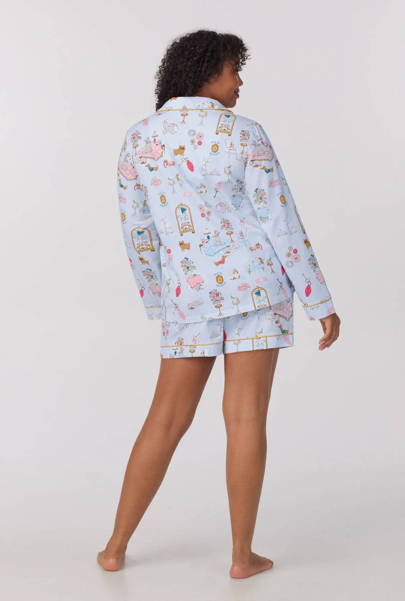 Penthouse Pups Long Sleeve Classic Stretch Jersey Short PJ Set sold by BedHead product image thumbnail 5