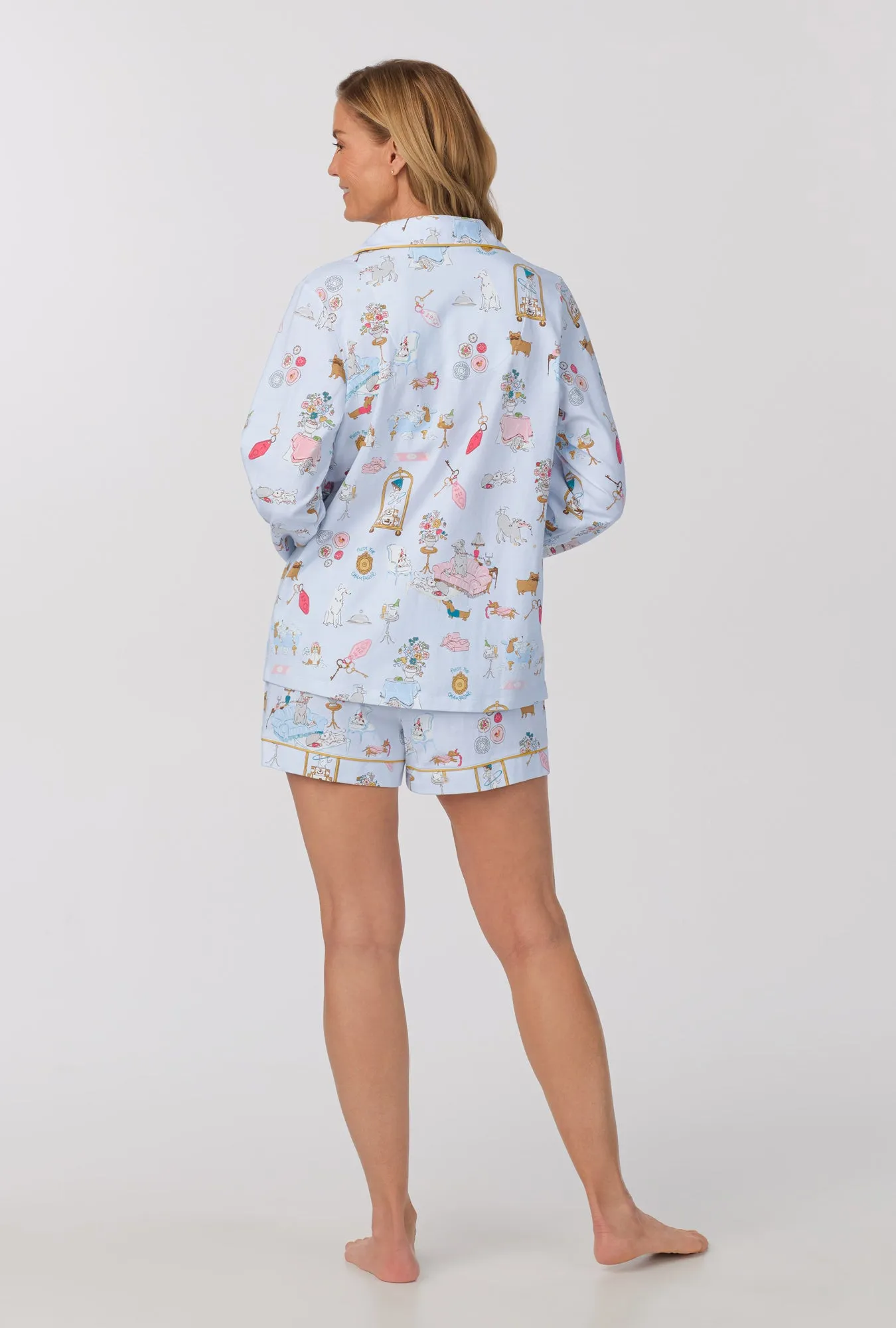 Penthouse Pups Long Sleeve Classic Stretch Jersey Short PJ Set sold by BedHead product image thumbnail 3