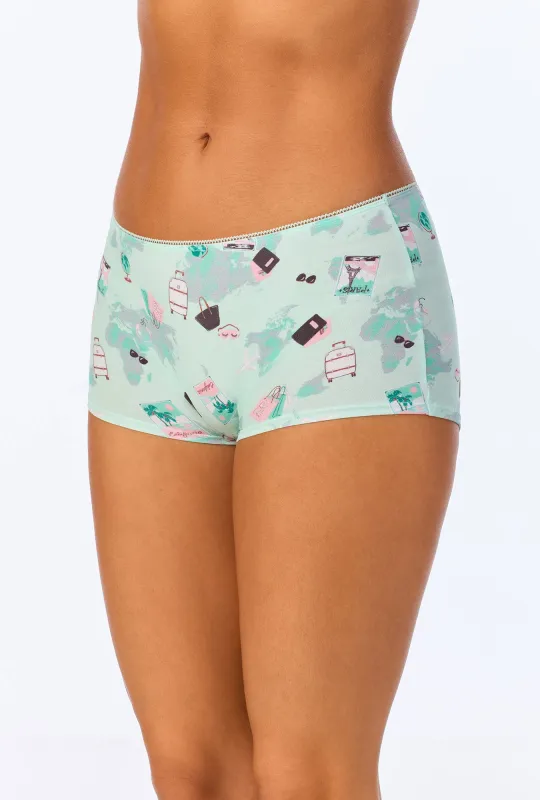 Pack Your Bags Stretch Jersey Boyshort Underwear sold by BedHead