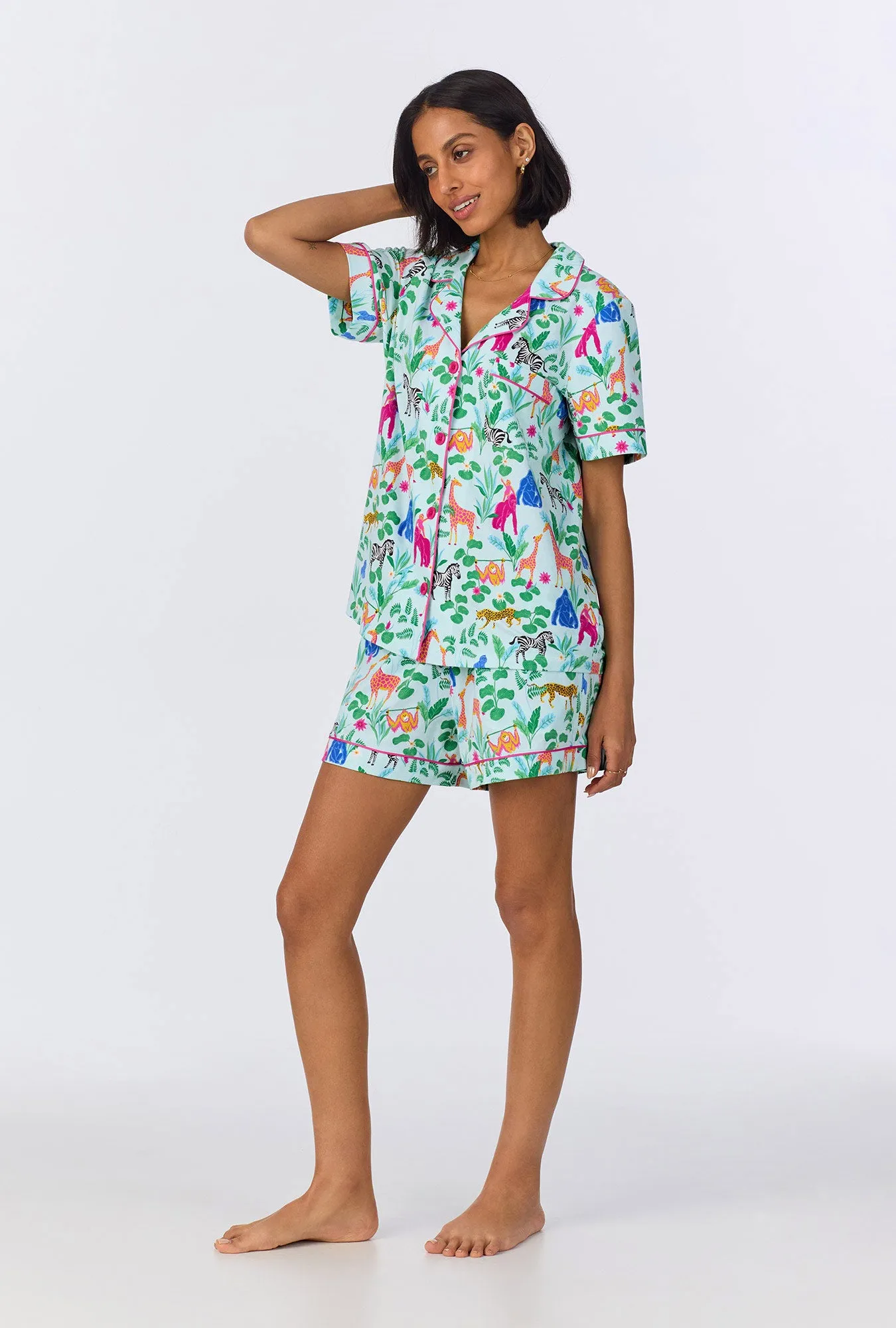Bedhead x Bronwyn Newport Jungle Boogie Short Sleeve Classic Shorty Stretch Jersey PJ Set sold by BedHead product image thumbnail 2