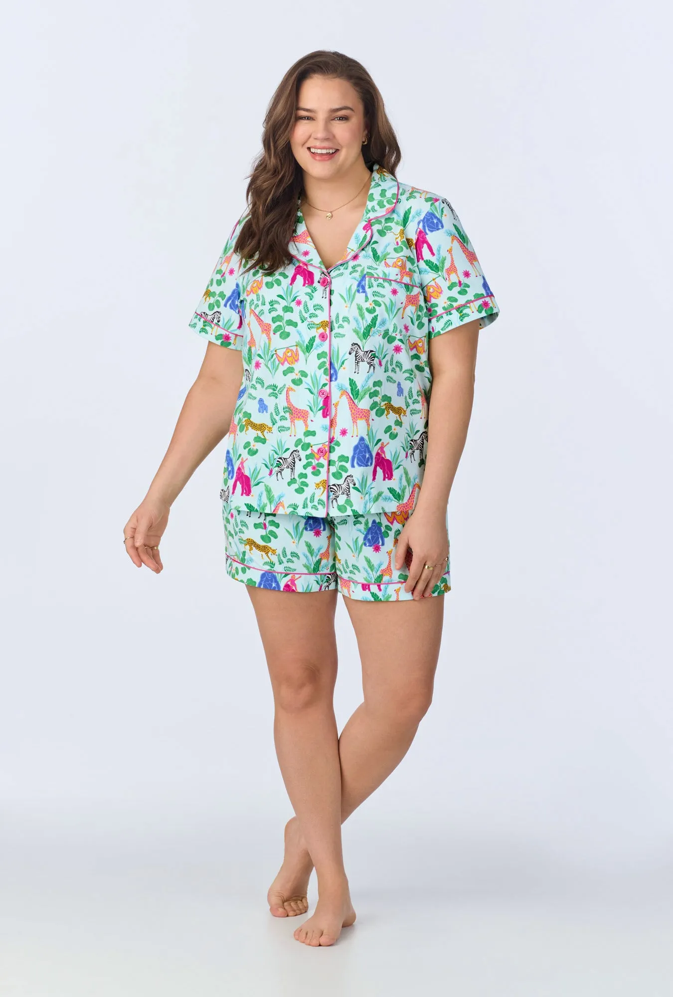 Bedhead x Bronwyn Newport Jungle Boogie Short Sleeve Classic Shorty Stretch Jersey PJ Set sold by BedHead product image thumbnail 5