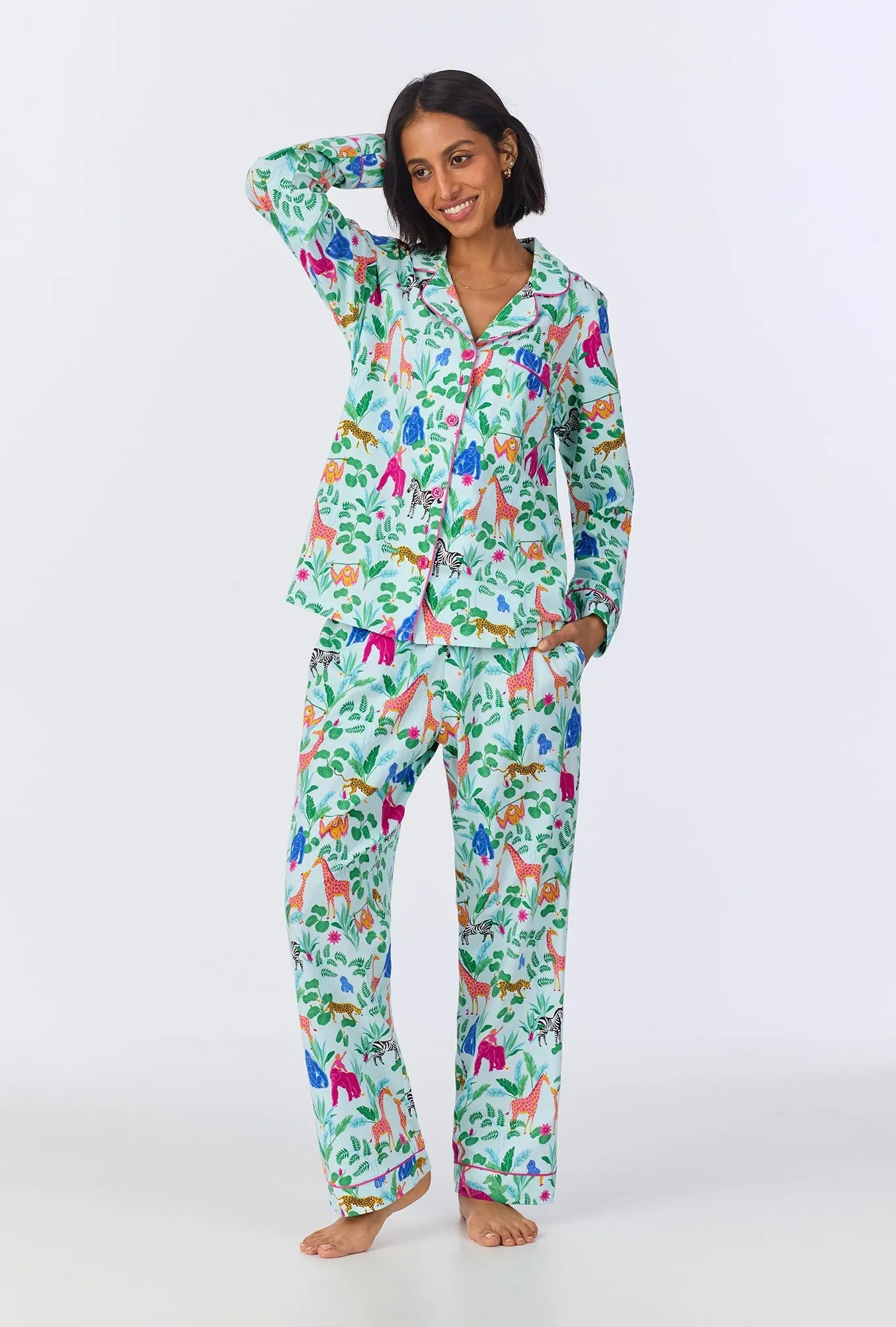Bedhead x Bronwyn Newport Jungle Boogie Long Sleeve Classic Stretch Jersey PJ Set sold by BedHead
