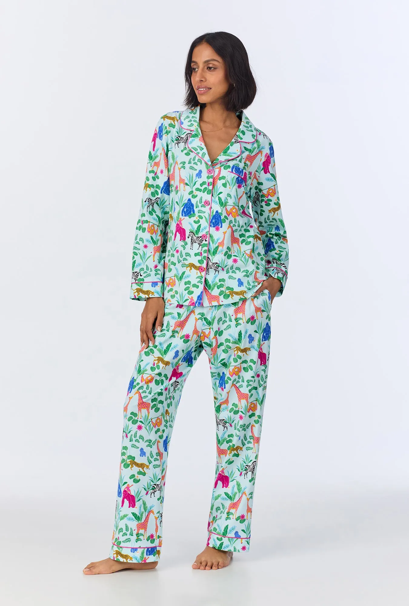 Bedhead x Bronwyn Newport Jungle Boogie Long Sleeve Classic Stretch Jersey PJ Set sold by BedHead product image thumbnail 2