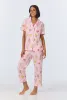Western Wildflowers Short Sleeve Classic Woven Cotton Poplin Cropped PJ Set sold by BedHead