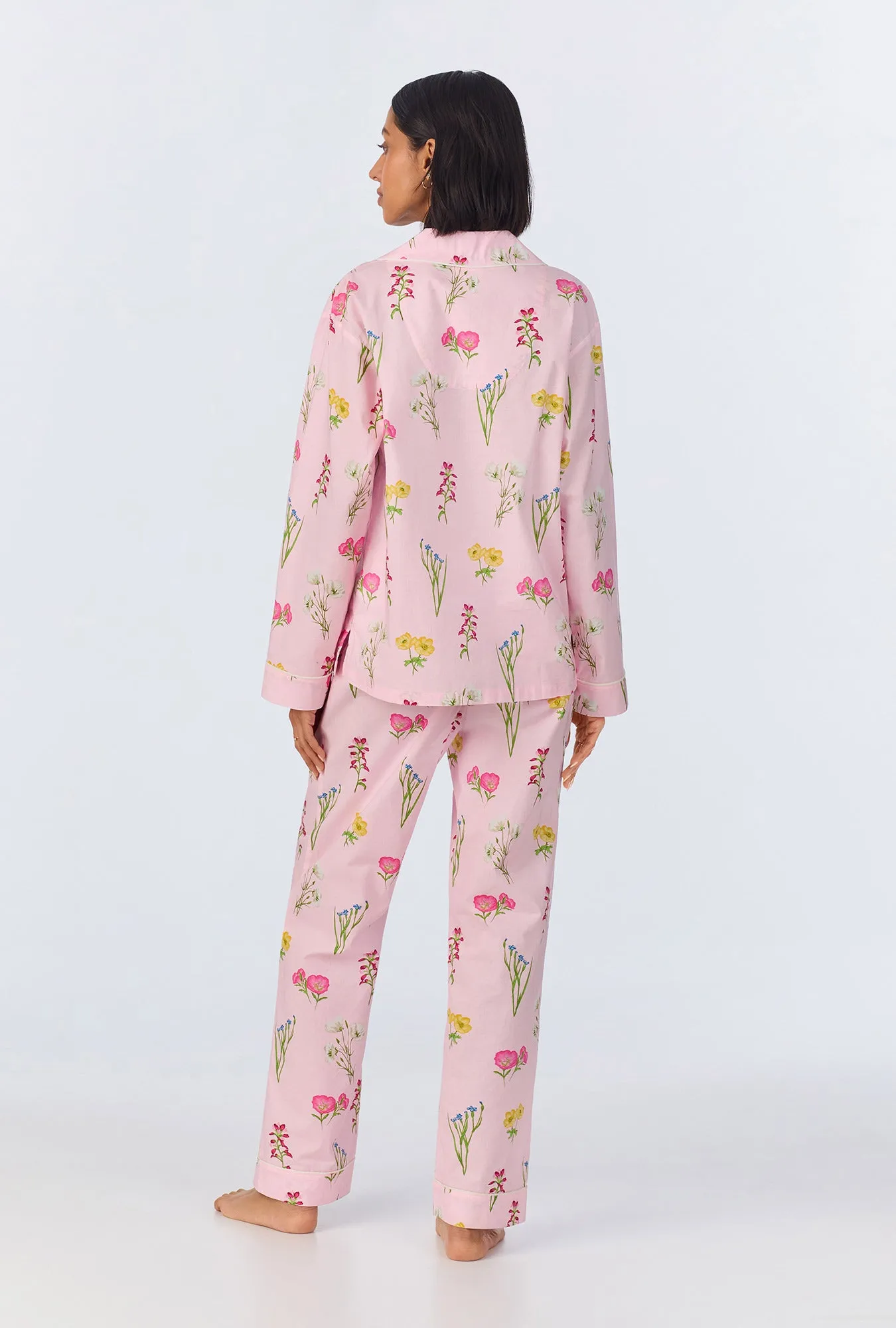Western Wildflowers Long Sleeve Classic Woven Cotton Poplin Long PJ Set sold by BedHead product image thumbnail 4