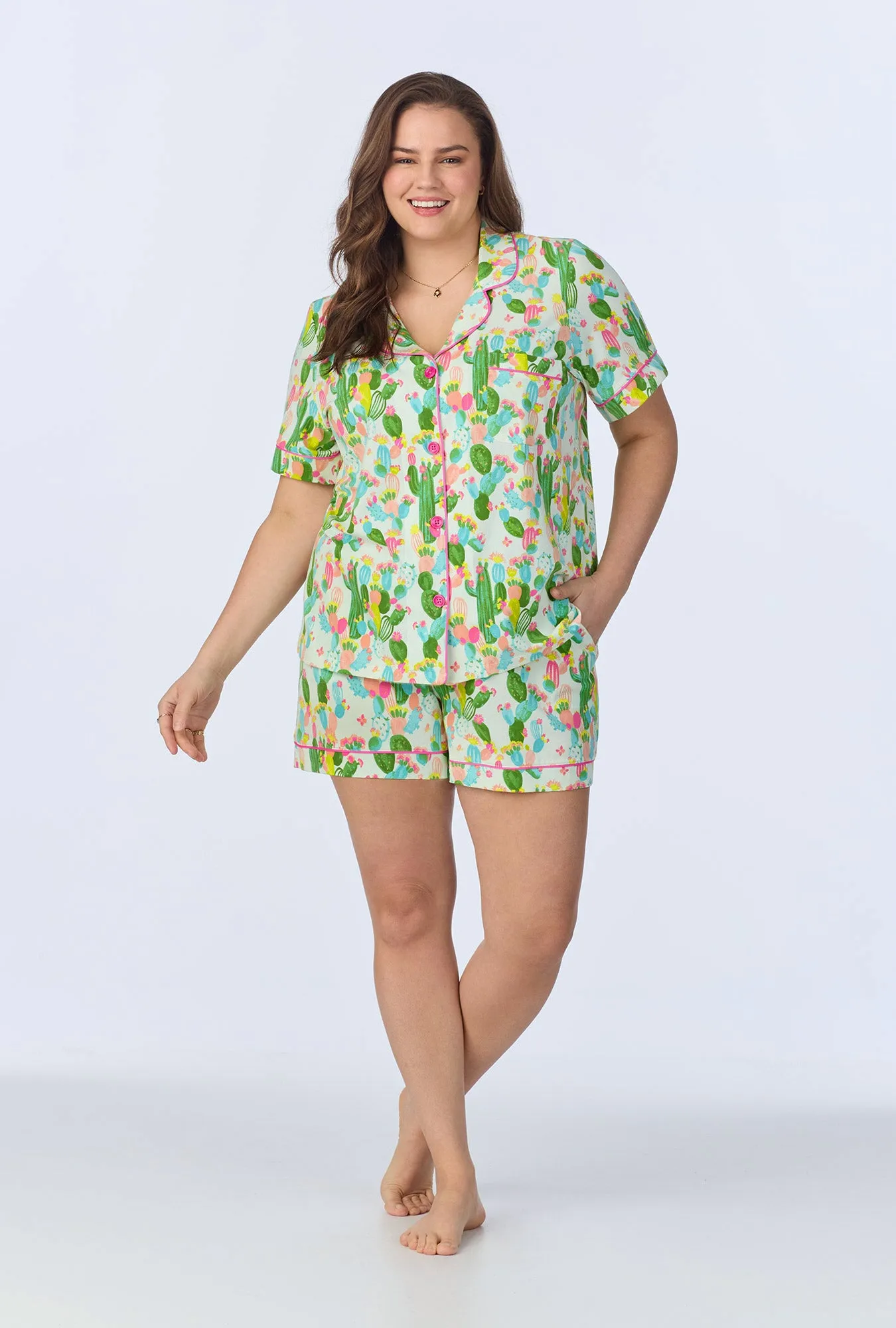 Cactus Garden Short Sleeve Classic Shorty Stretch Jersey PJ Set sold by BedHead product image thumbnail 5