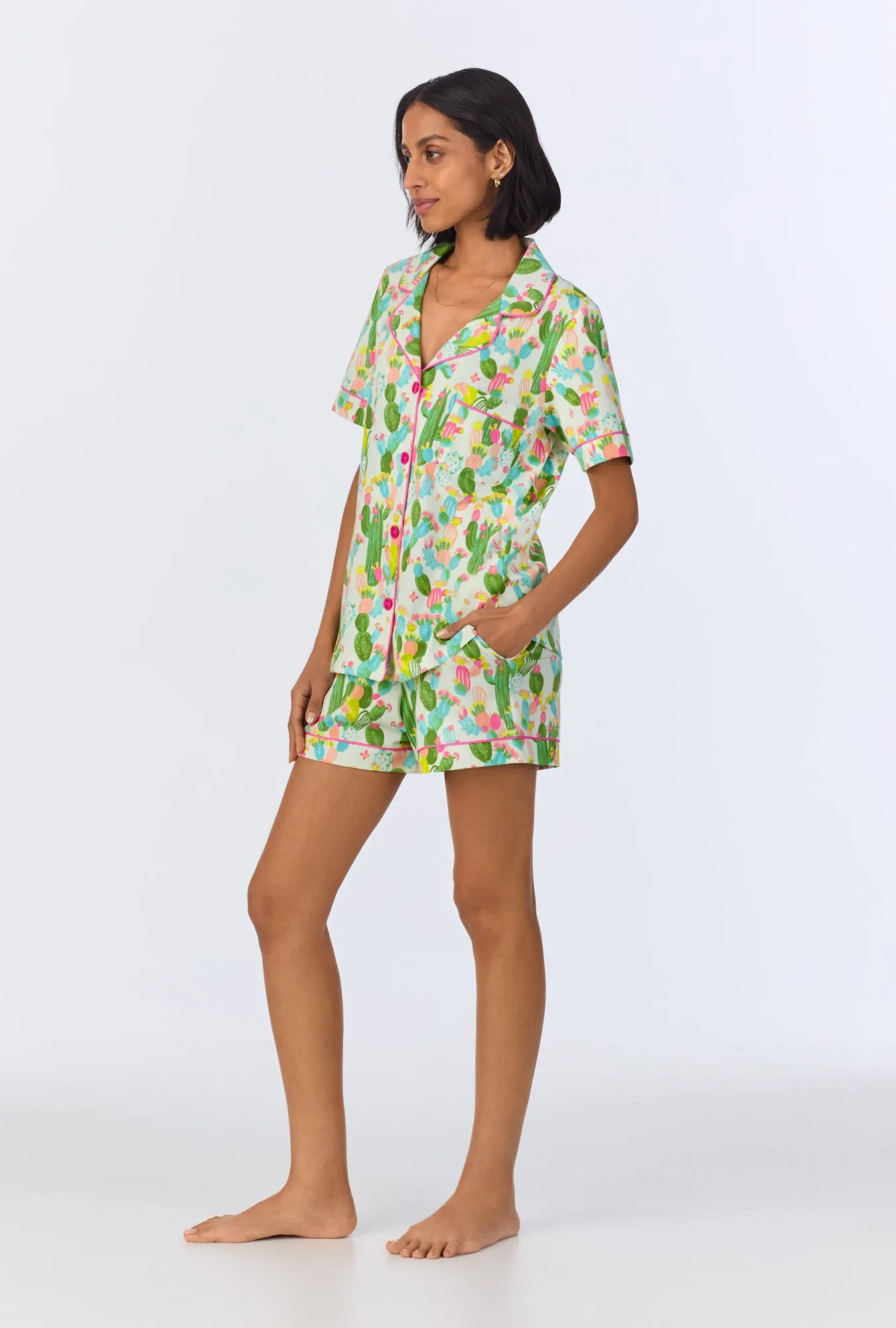 Cactus Garden Short Sleeve Classic Shorty Stretch Jersey PJ Set sold by BedHead product image thumbnail 3