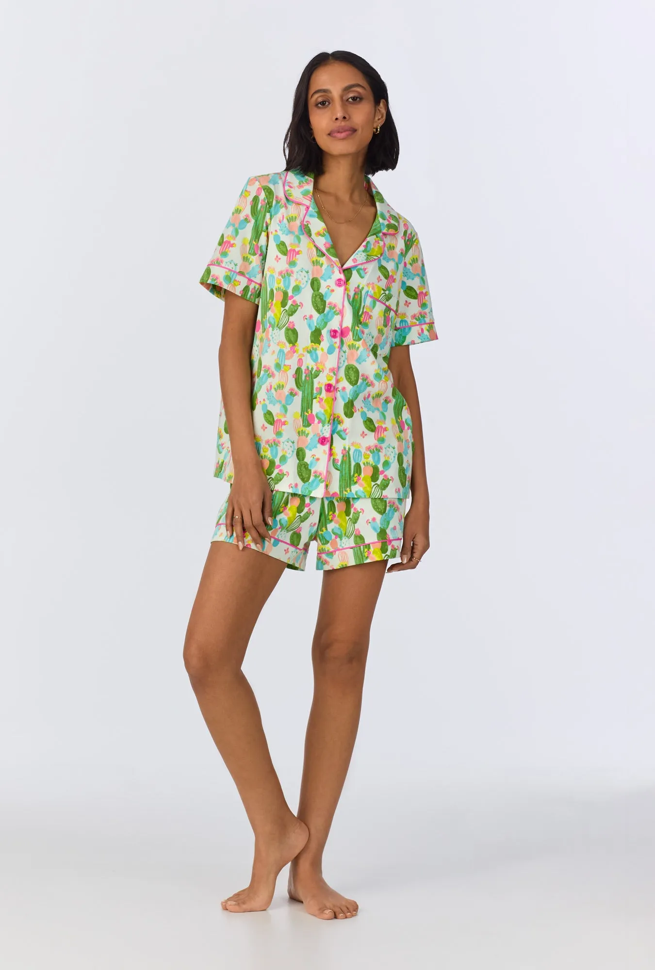 Cactus Garden Short Sleeve Classic Shorty Stretch Jersey PJ Set sold by BedHead product image thumbnail 2