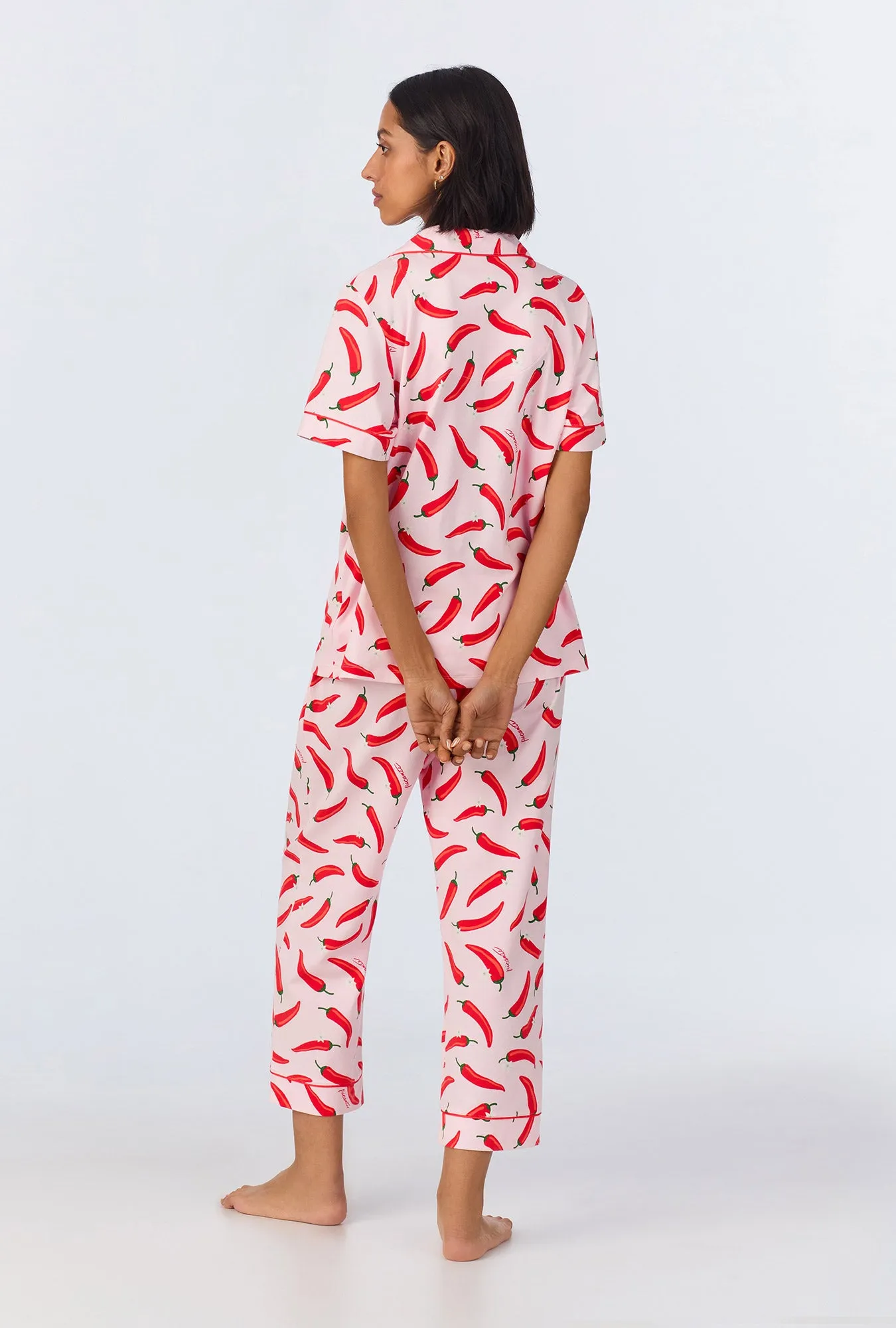 Coming In Hot Short Sleeve Classic Stretch Jersey Cropped PJ Set sold by BedHead product image thumbnail 3