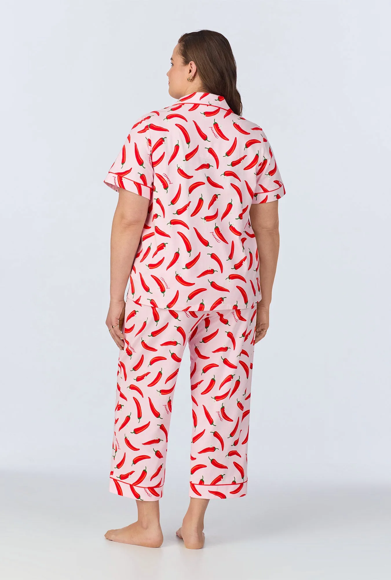 Coming In Hot Short Sleeve Classic Stretch Jersey Cropped PJ Set sold by BedHead product image thumbnail 5