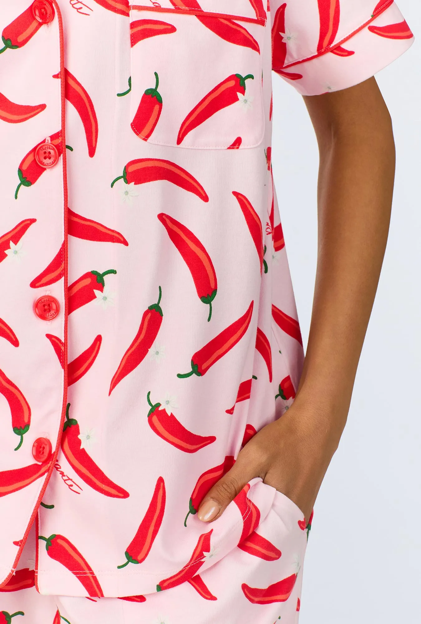 Coming In Hot Short Sleeve Classic Shorty Stretch Jersey PJ Set sold by BedHead product image thumbnail 5