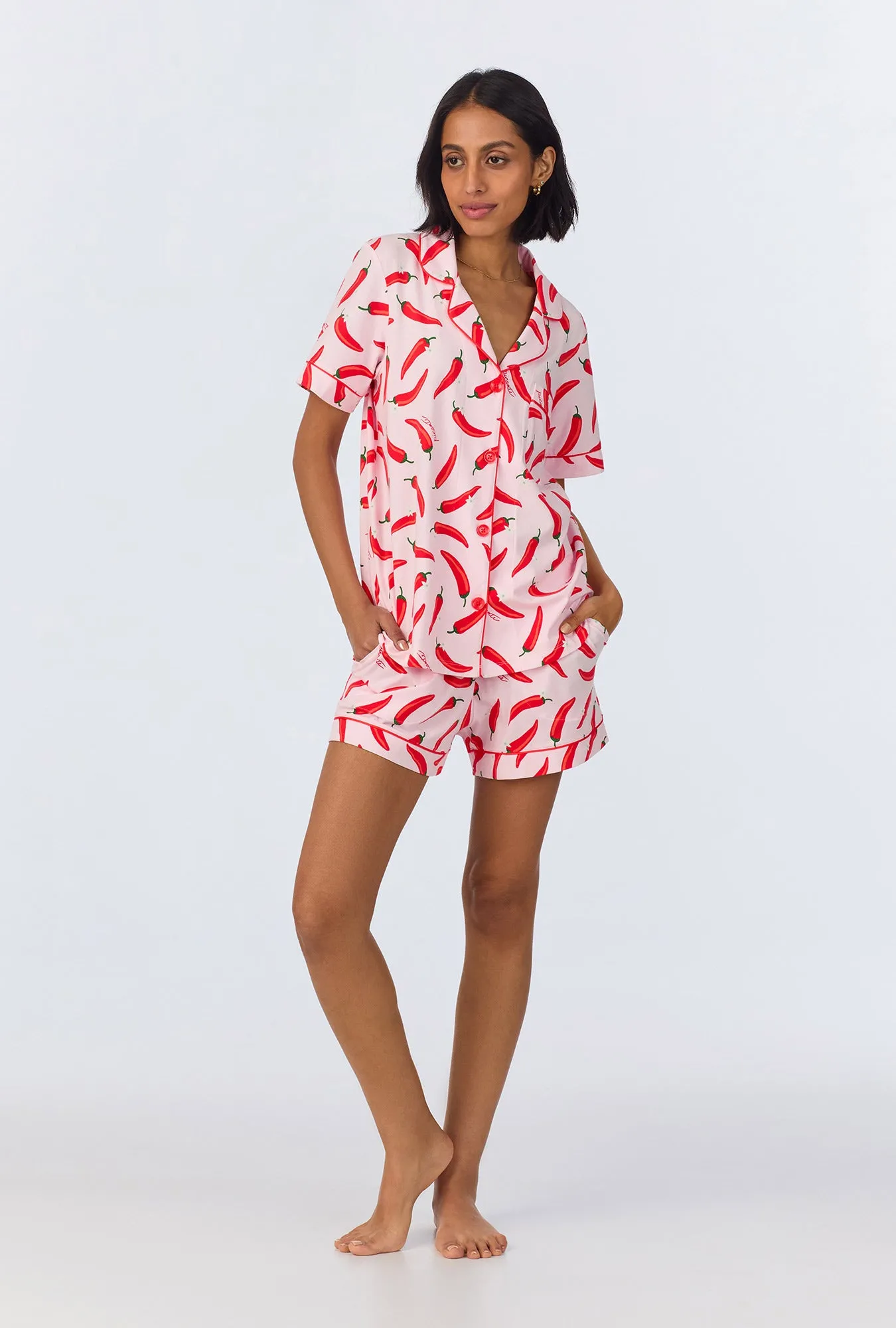 Coming In Hot Short Sleeve Classic Shorty Stretch Jersey PJ Set sold by BedHead product image thumbnail 2