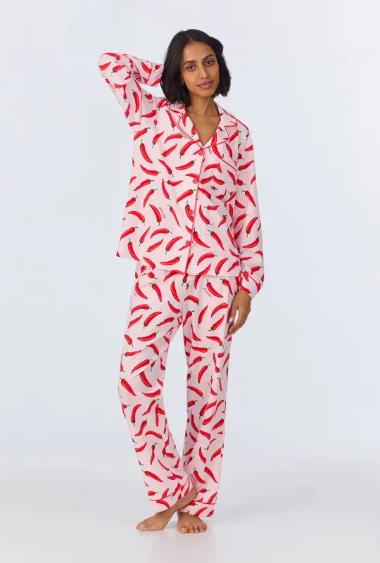 Coming In Hot Long Sleeve Classic Stretch Jersey PJ Set sold by BedHead