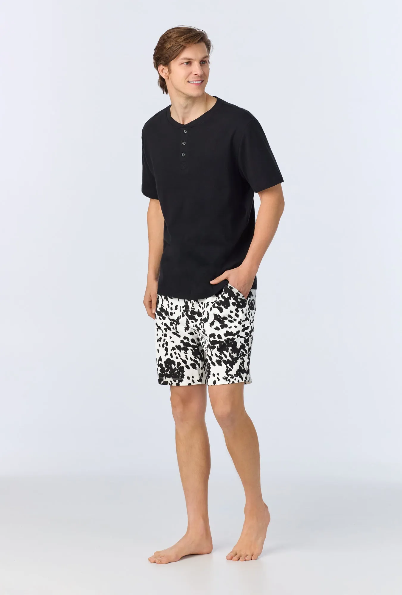 Wild Pony Men's Short Sleeve Henley Stretch Jersey Boxer PJ Set sold by BedHead product image thumbnail 3