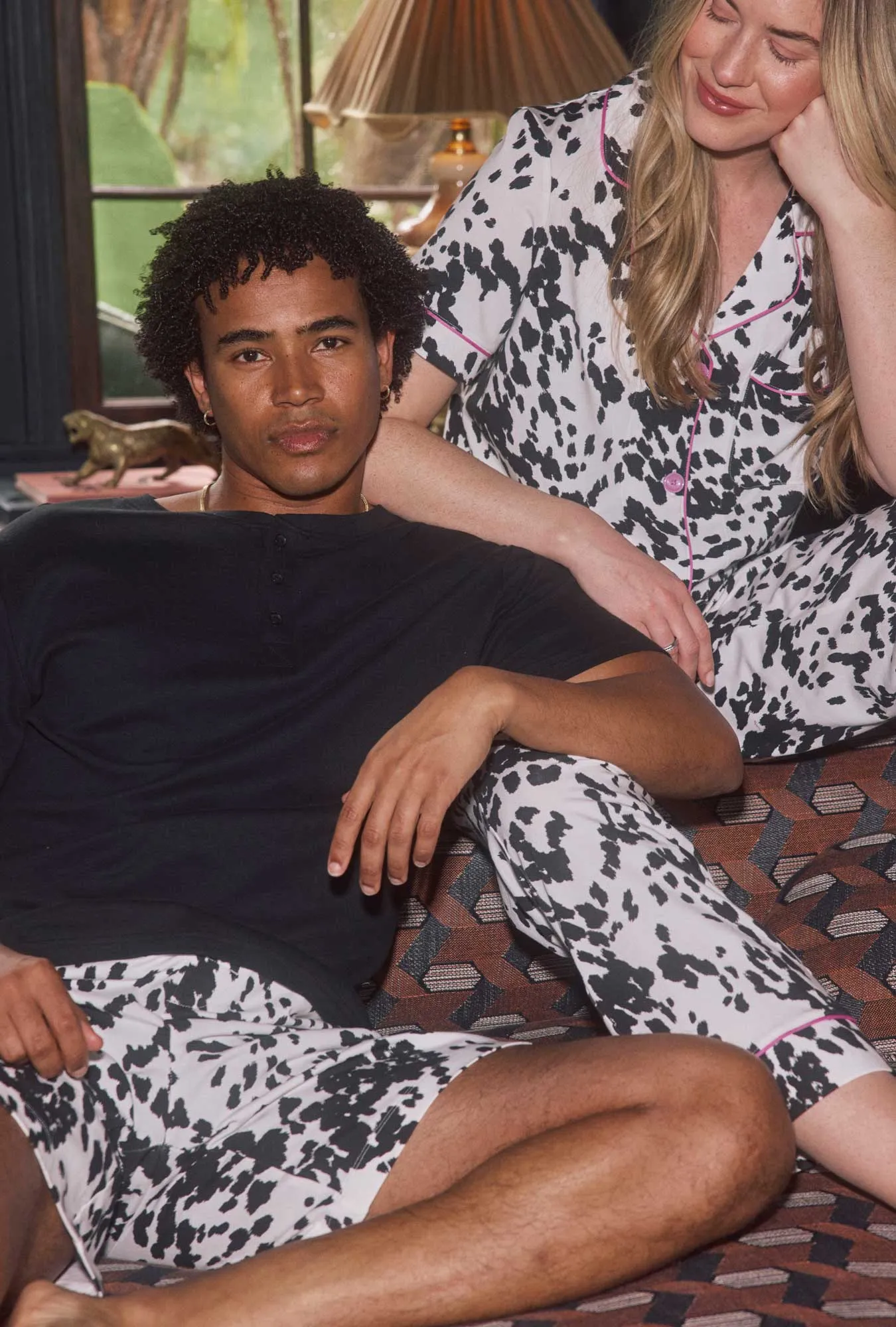 Wild Pony Men's Short Sleeve Henley Stretch Jersey Boxer PJ Set sold by BedHead