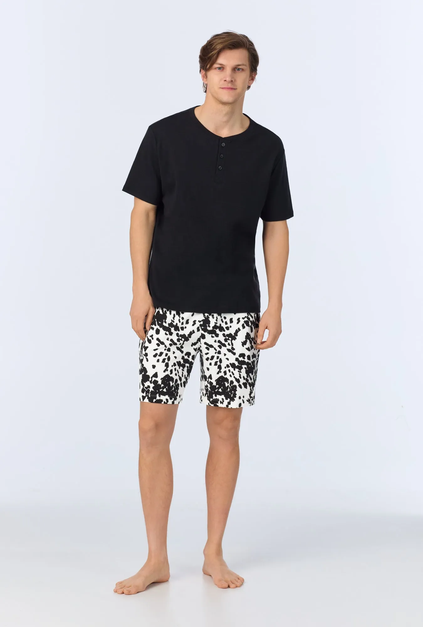 Wild Pony Men's Short Sleeve Henley Stretch Jersey Boxer PJ Set sold by BedHead product image thumbnail 2