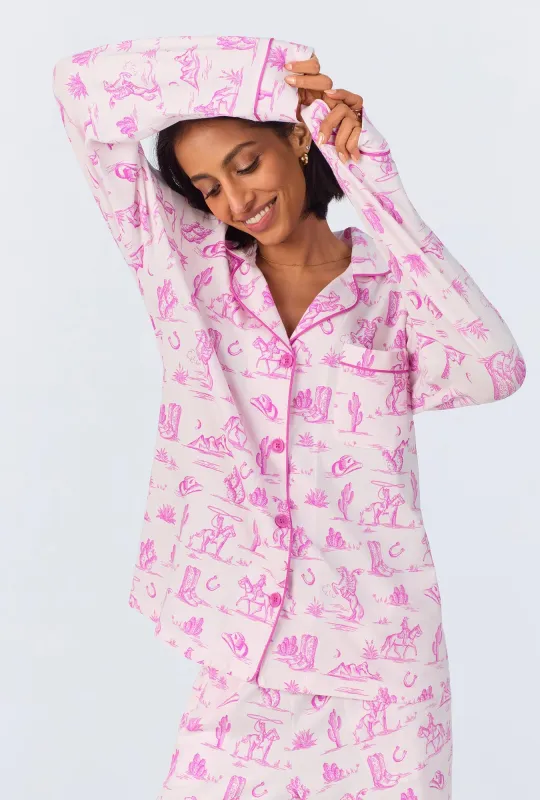 Cowgirl Toile Long Sleeve Classic Stretch Jersey PJ Set sold by BedHead