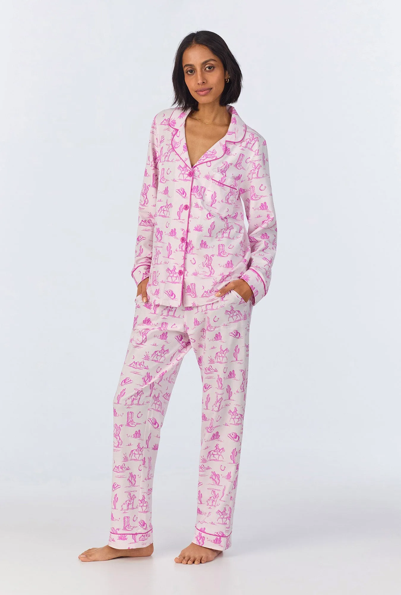 Cowgirl Toile Long Sleeve Classic Stretch Jersey PJ Set sold by BedHead product image thumbnail 3