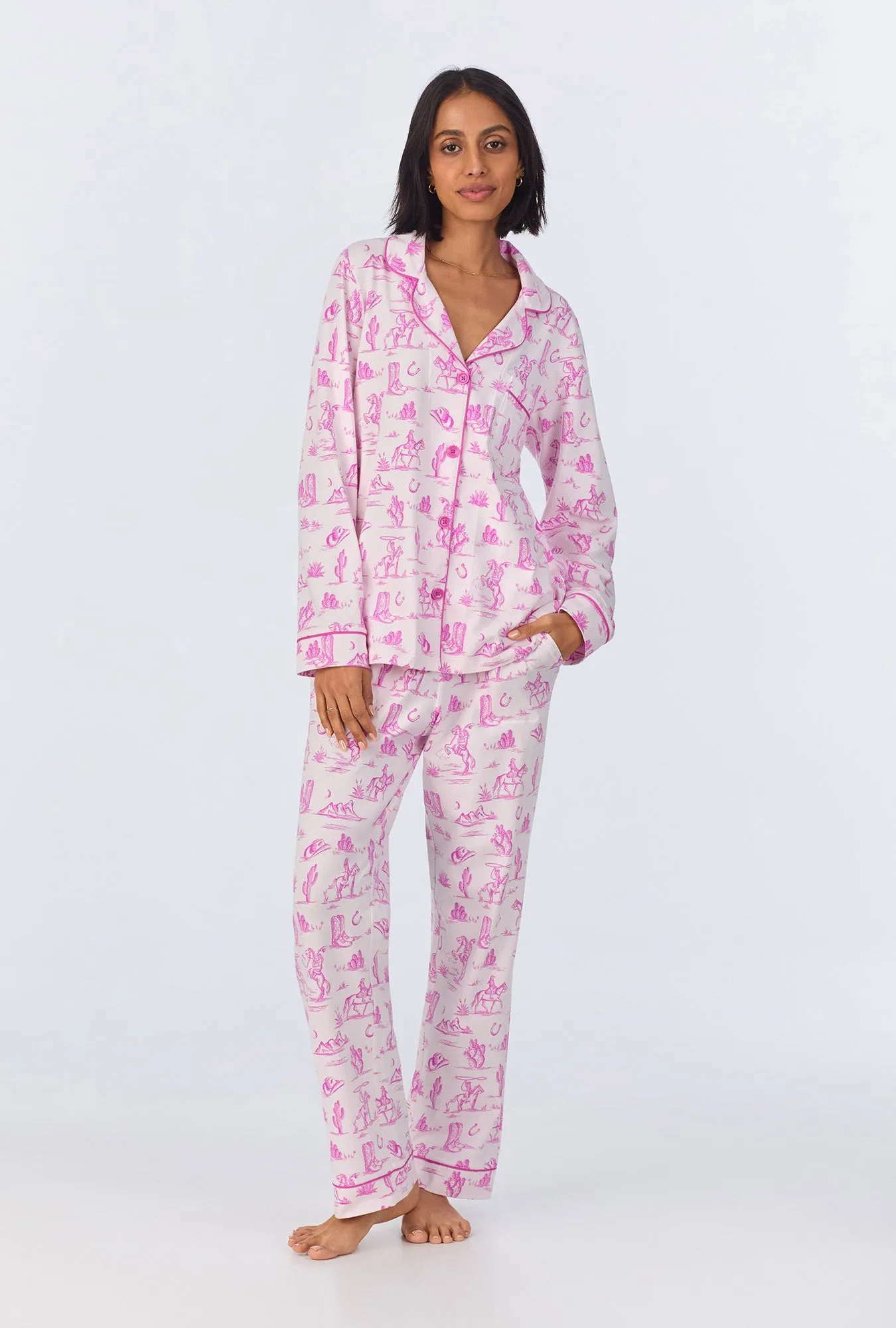 Cowgirl Toile Long Sleeve Classic Stretch Jersey PJ Set sold by BedHead product image thumbnail 2