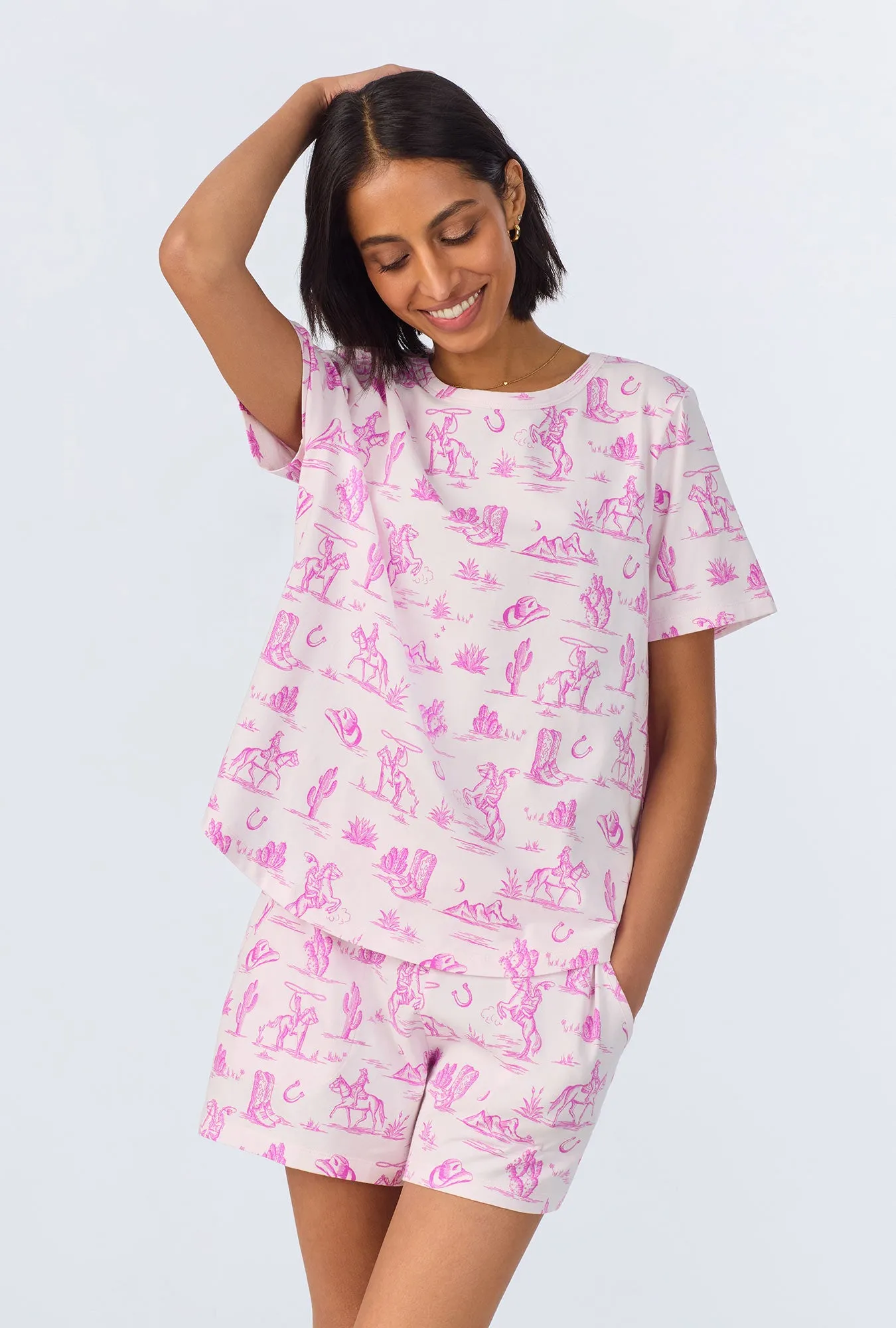 Cowgirl Toile T-Shirt Stretch Jersey Shorty PJ Set sold by BedHead product image thumbnail 2