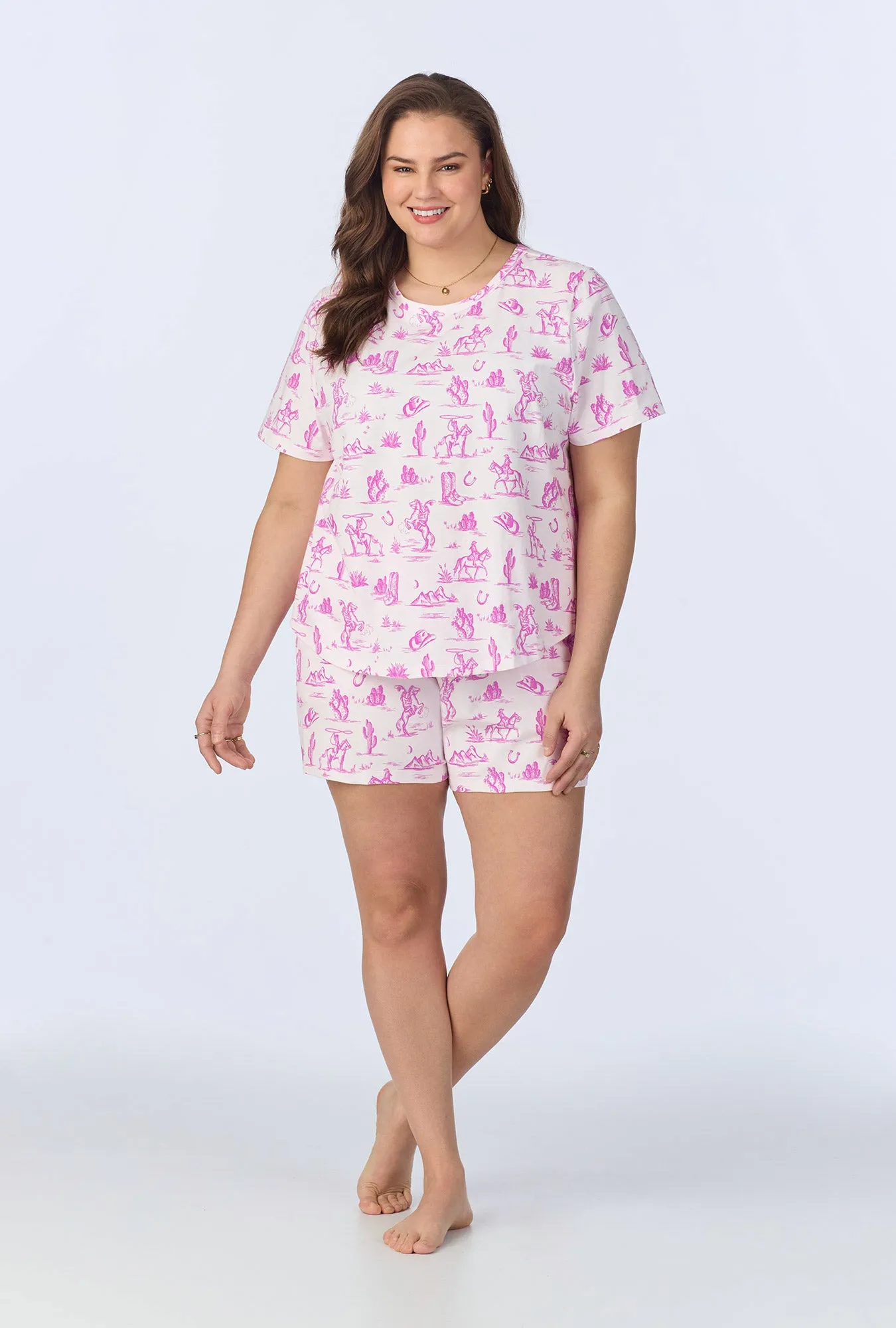 Cowgirl Toile T-Shirt Stretch Jersey Shorty PJ Set sold by BedHead product image thumbnail 5