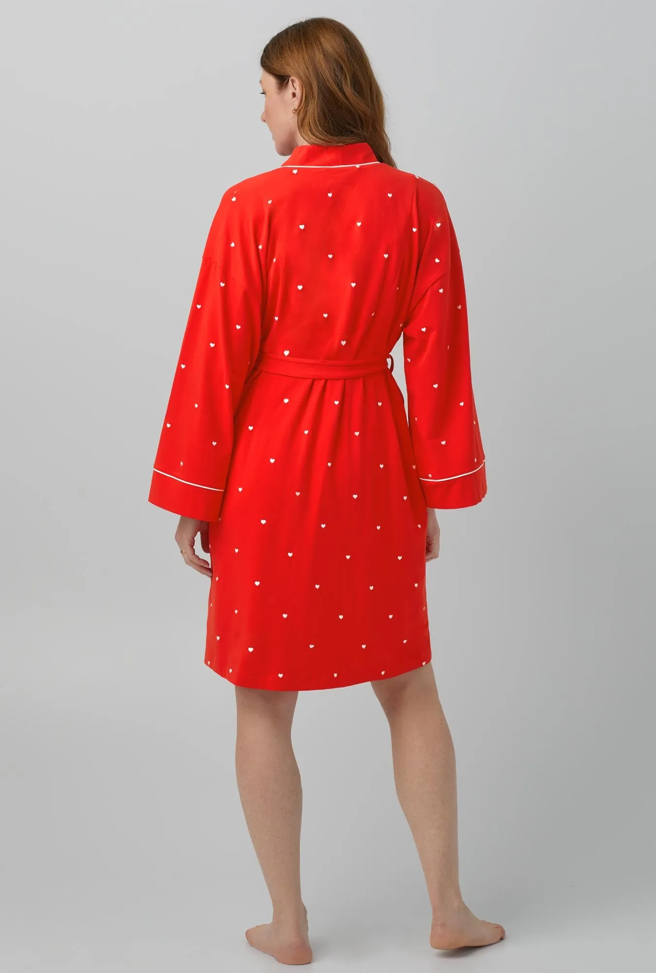 Tiny Hearts Banded Collar Stretch Jersey Robe sold by BedHead product image thumbnail 3