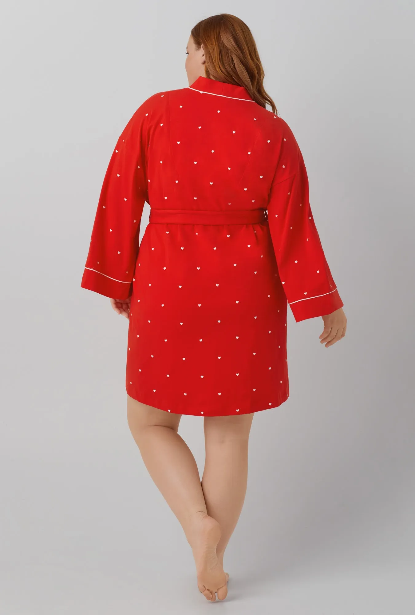 Tiny Hearts Banded Collar Stretch Jersey Robe sold by BedHead product image thumbnail 5