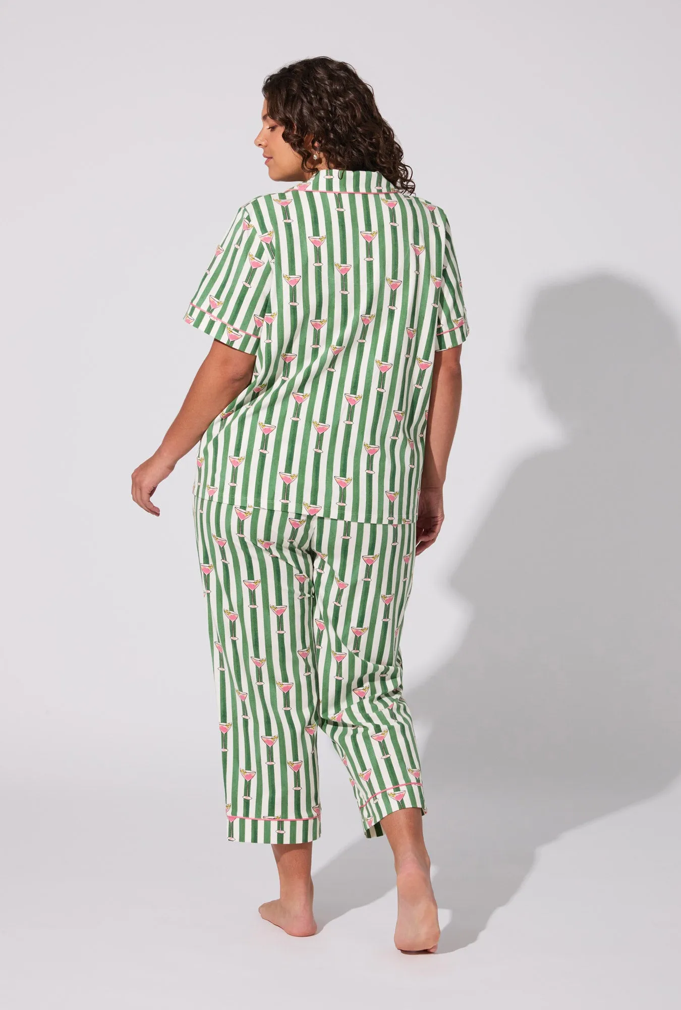 Martini O'Clock Short Sleeve Classic Stretch Jersey Cropped PJ Set sold by BedHead product image thumbnail 5