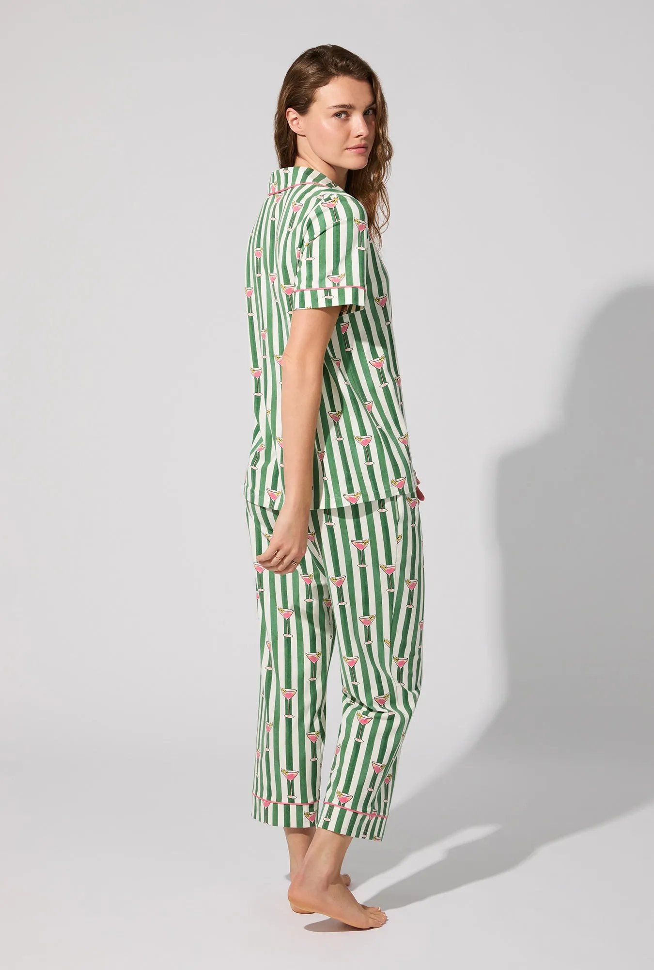 Martini O'Clock Short Sleeve Classic Stretch Jersey Cropped PJ Set sold by BedHead product image thumbnail 3
