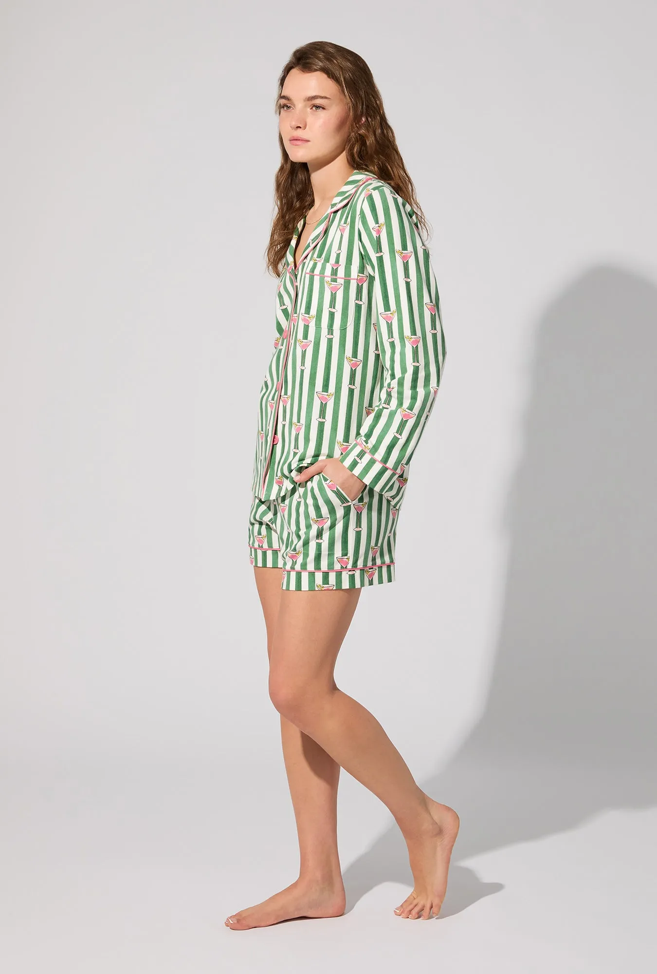 Martini O'Clock Long Sleeve Classic Stretch Jersey Short PJ Set sold by BedHead product image thumbnail 3