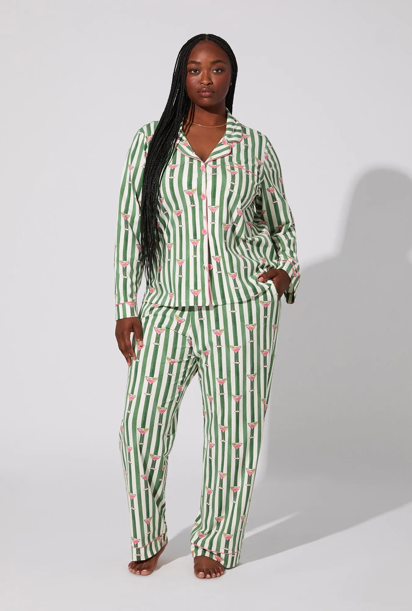 Martini O'Clock Long Sleeve Classic Stretch Jersey PJ Set sold by BedHead product image thumbnail 4