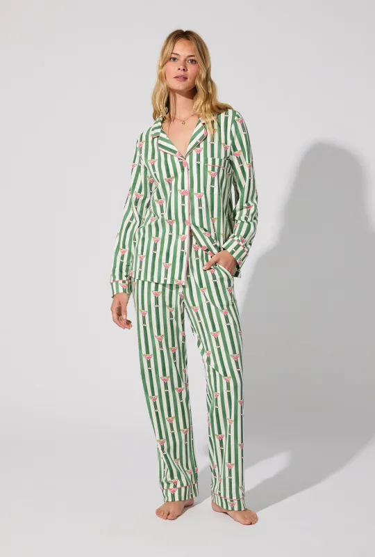 Martini O'Clock Long Sleeve Classic Stretch Jersey PJ Set sold by BedHead