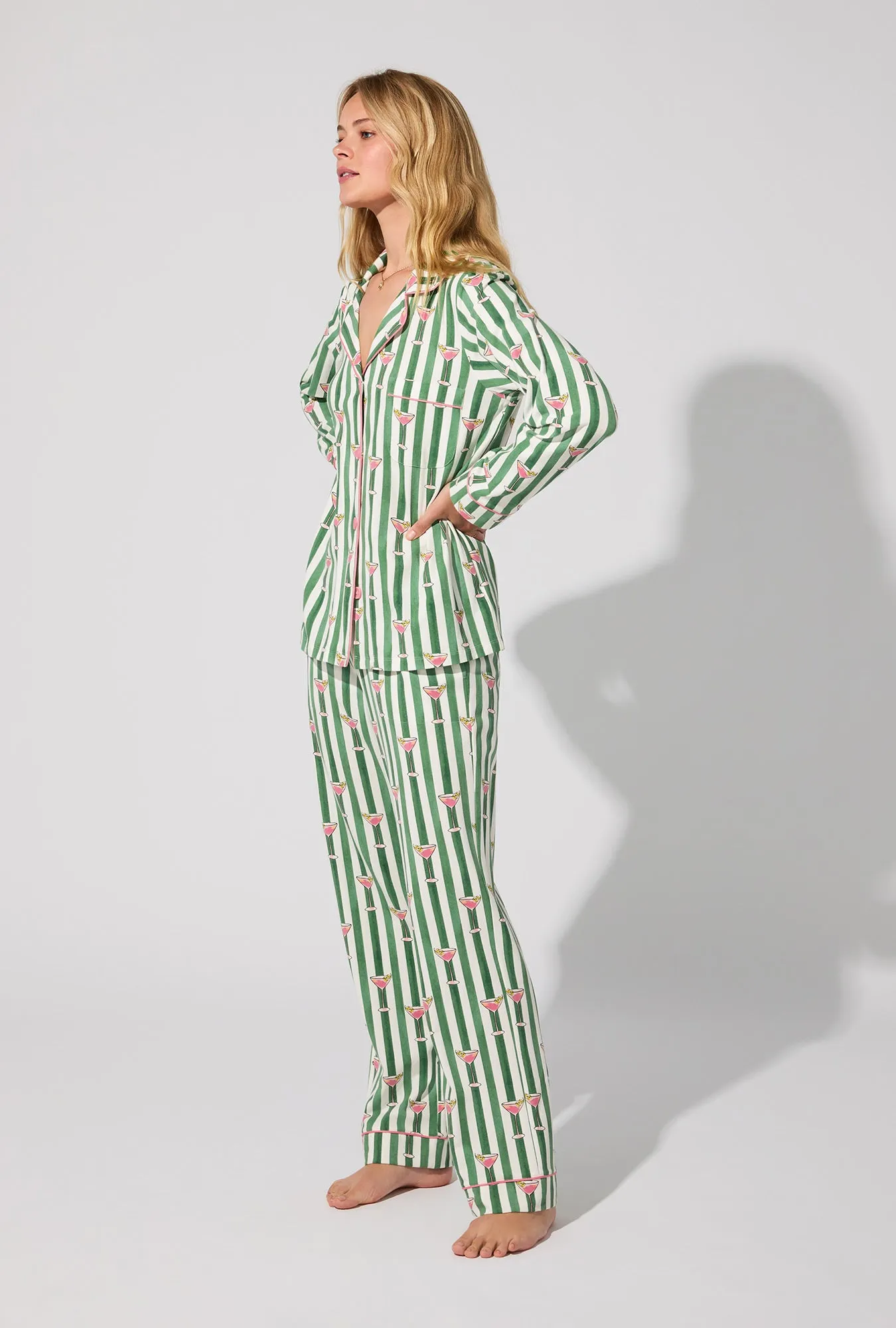Martini O'Clock Long Sleeve Classic Stretch Jersey PJ Set sold by BedHead product image thumbnail 2