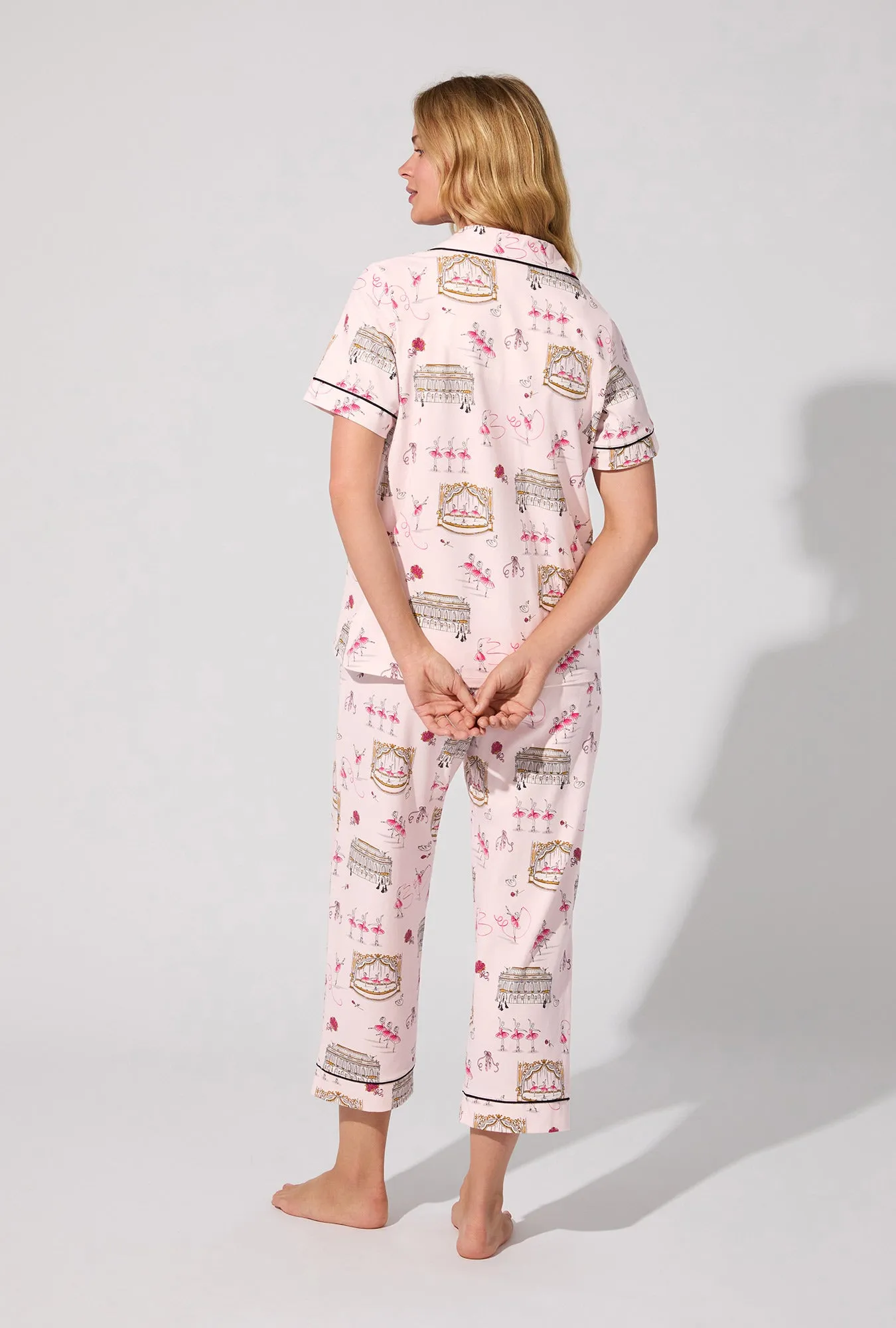 Swan Lake Short Sleeve Classic Stretch Jersey Cropped PJ Set sold by BedHead product image thumbnail 4