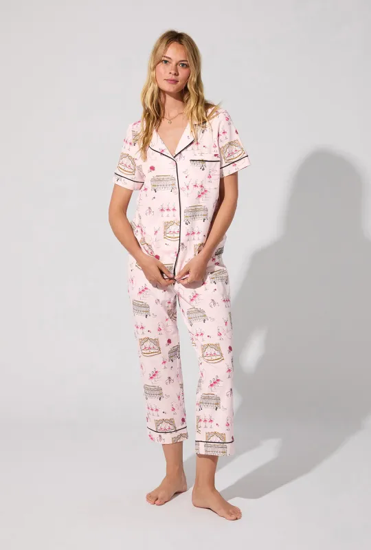 Swan Lake Short Sleeve Classic Stretch Jersey Cropped PJ Set sold by BedHead