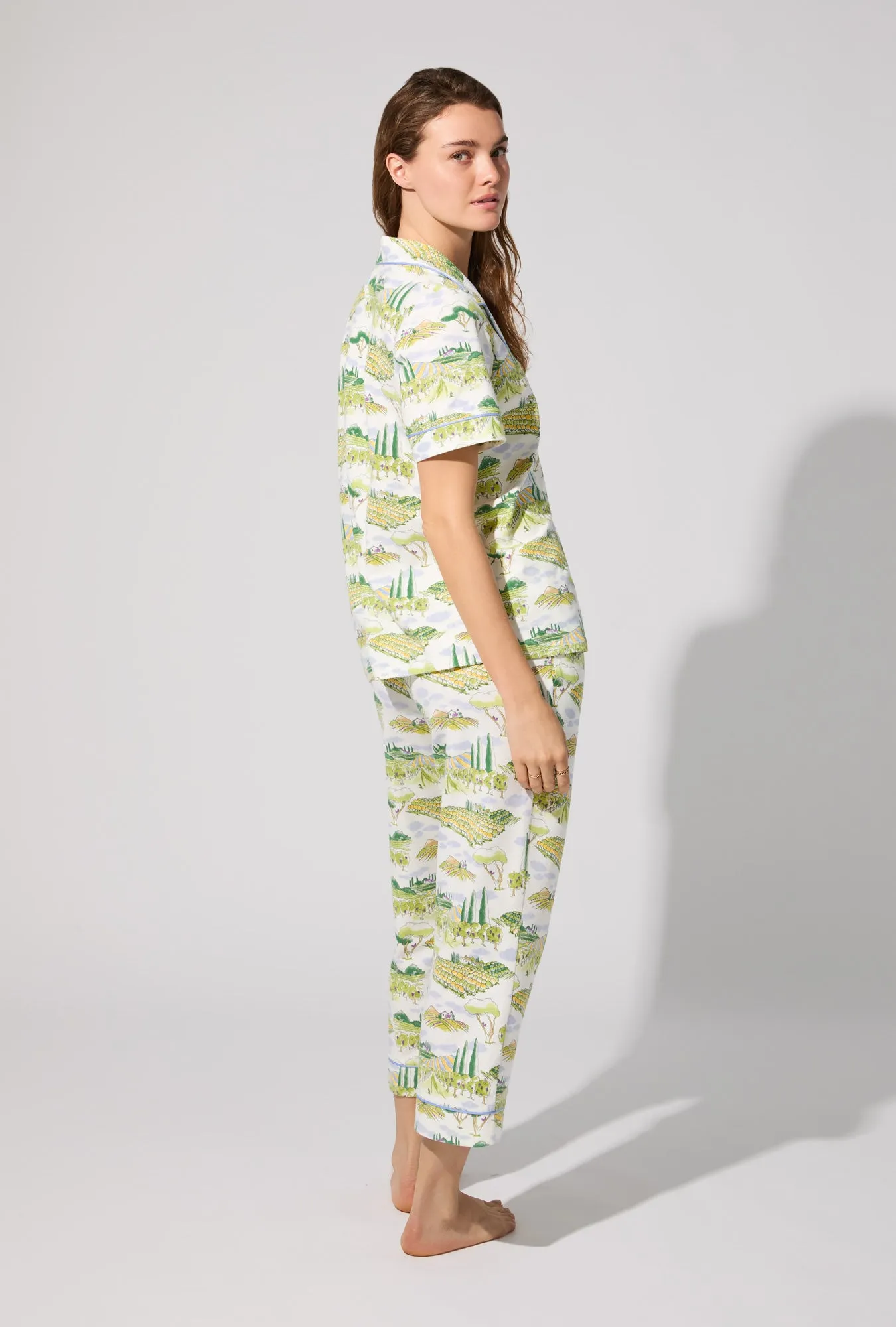 Wine Country Short Sleeve Classic Stretch Jersey Cropped PJ Set sold by BedHead product image thumbnail 4