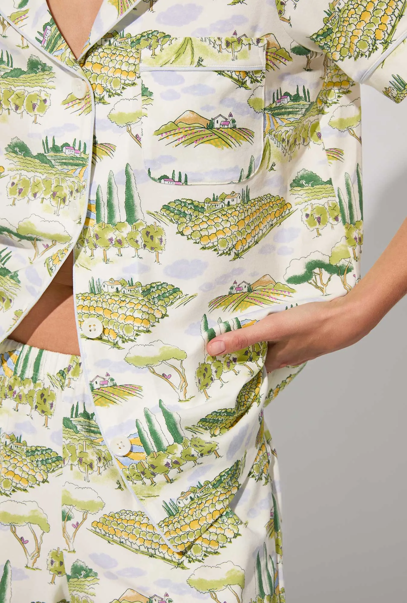 Wine Country Short Sleeve Classic Shorty Stretch Jersey PJ Set sold by BedHead product image thumbnail 2