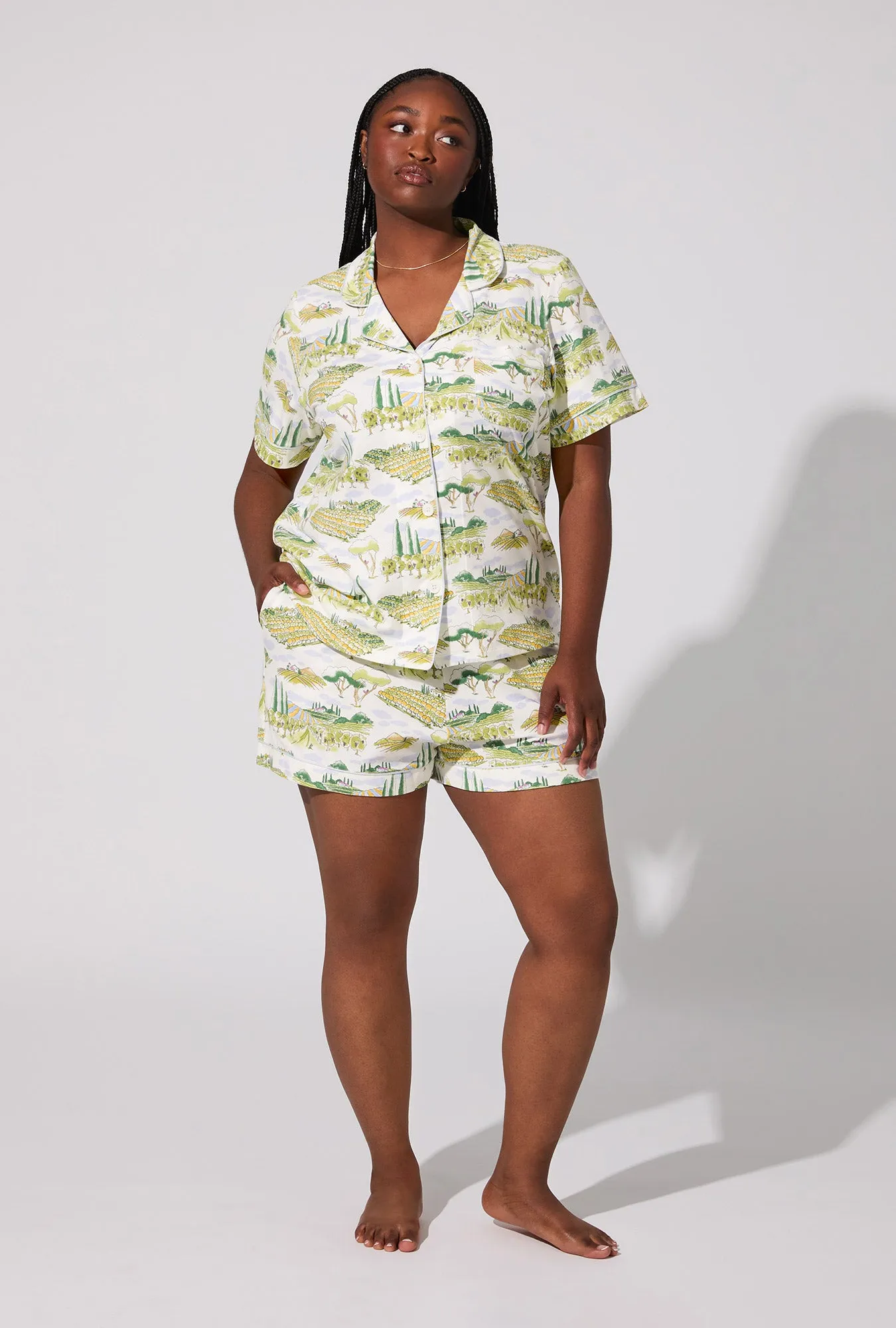 Wine Country Short Sleeve Classic Shorty Stretch Jersey PJ Set sold by BedHead product image thumbnail 5