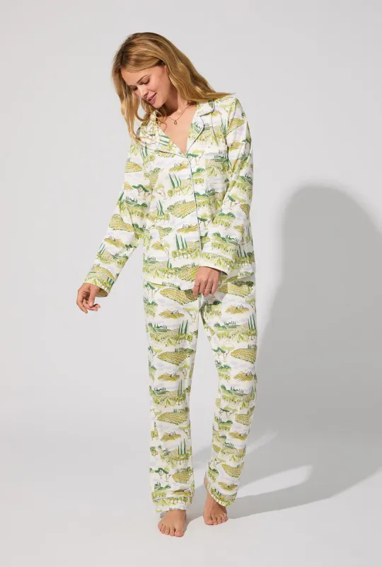 Wine Country Long Sleeve Classic Stretch Jersey PJ Set sold by BedHead