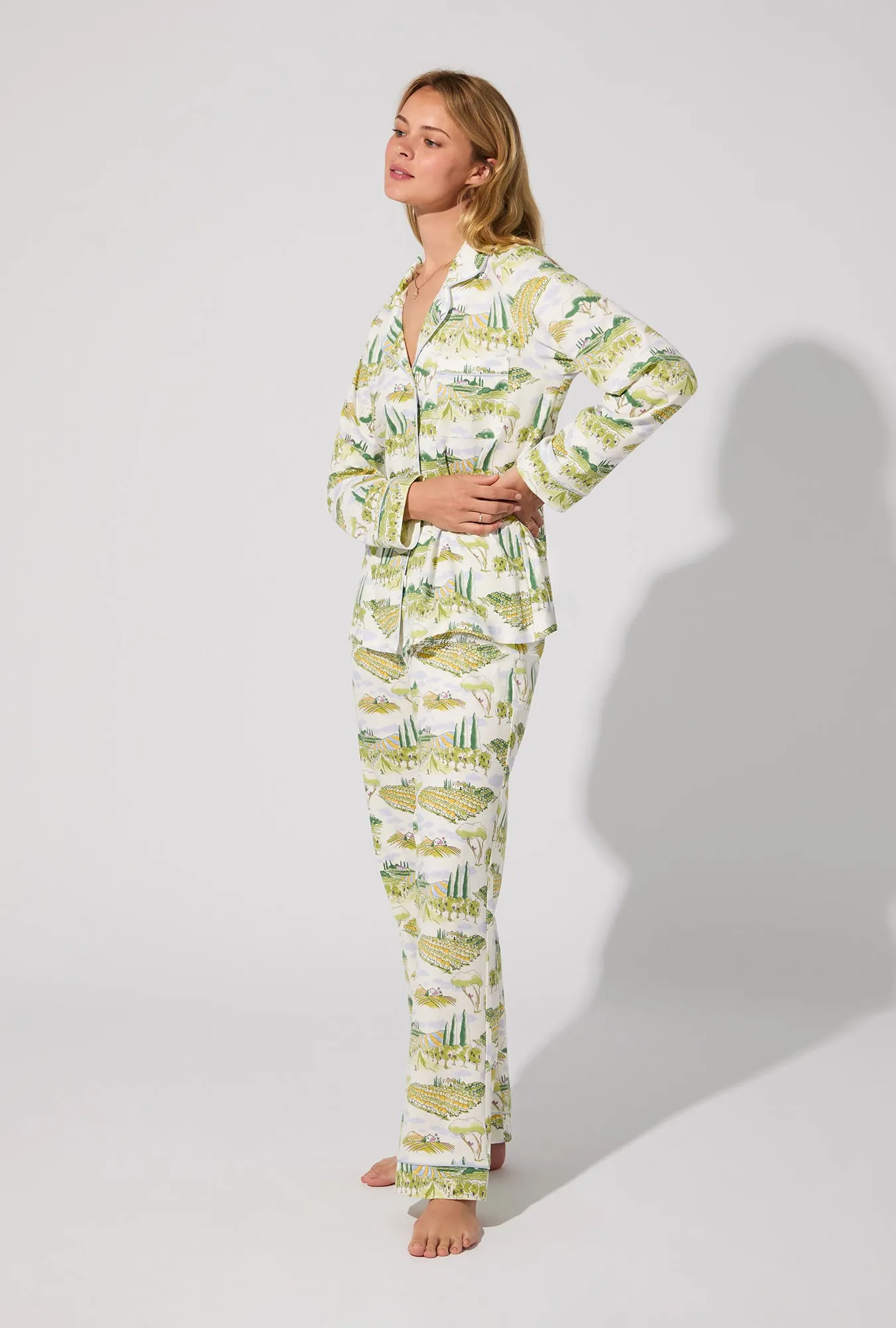 Wine Country Long Sleeve Classic Stretch Jersey PJ Set sold by BedHead product image thumbnail 3