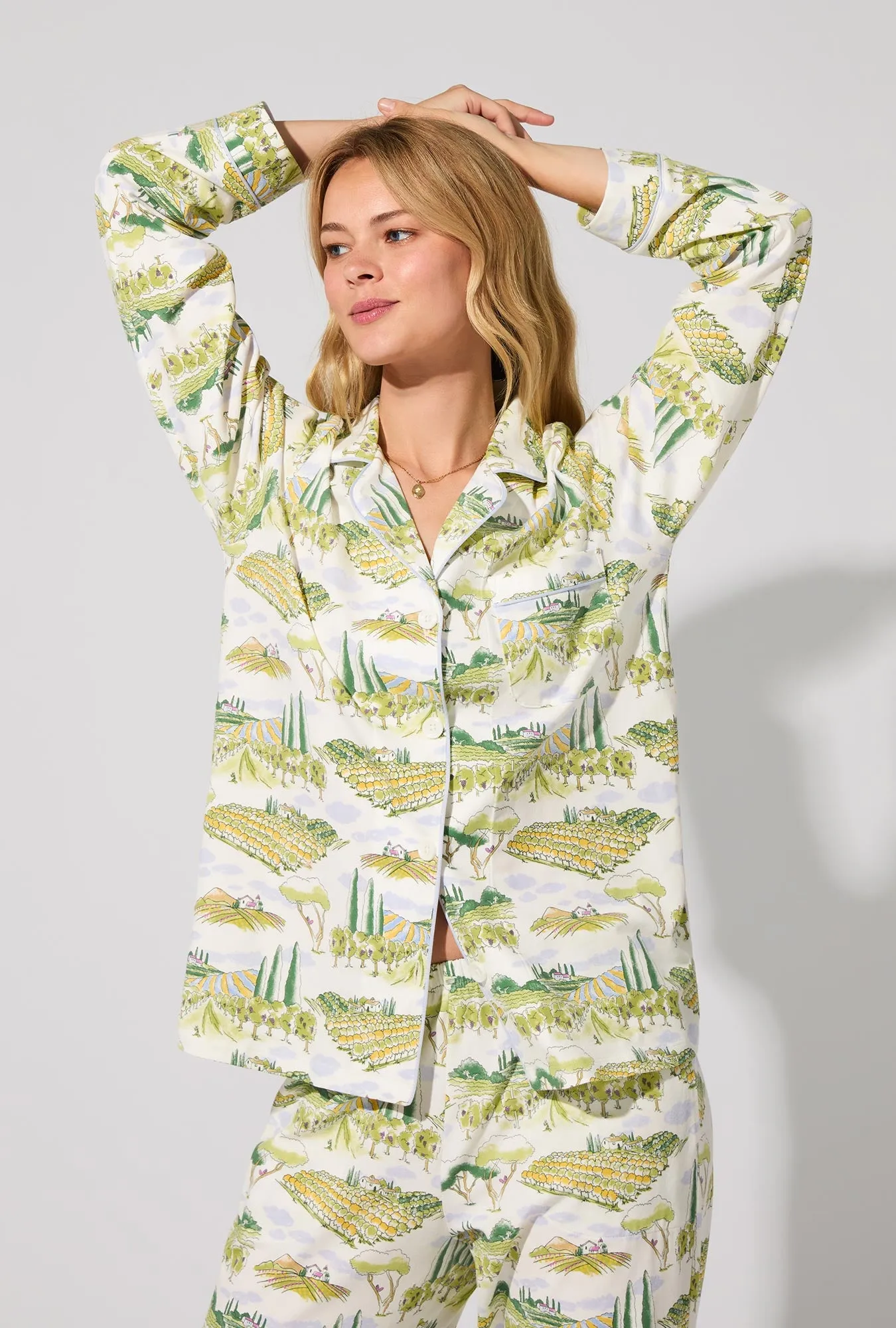 Wine Country Long Sleeve Classic Stretch Jersey PJ Set sold by BedHead product image thumbnail 2